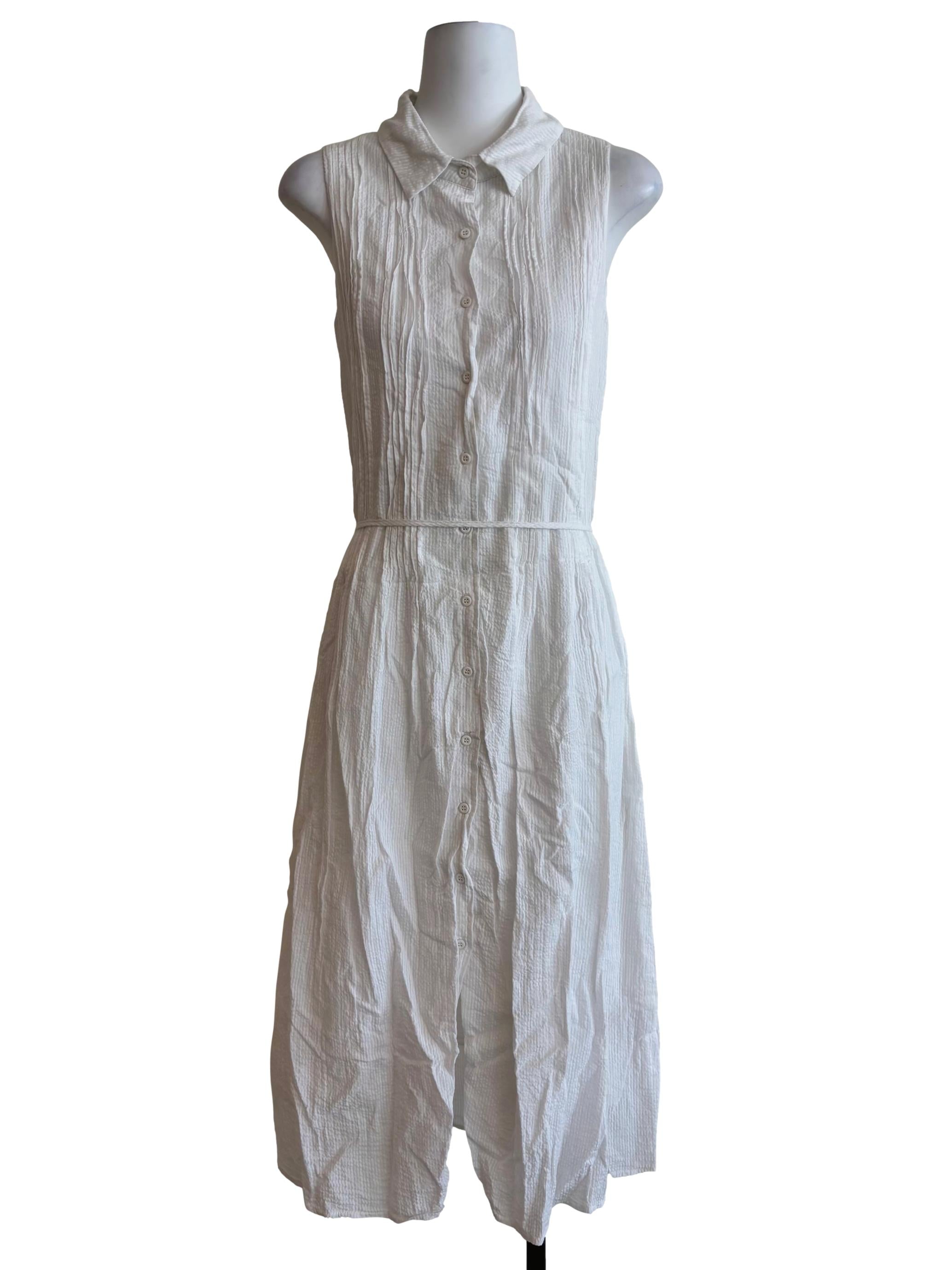 White Pintuck Shirt Dress OSN