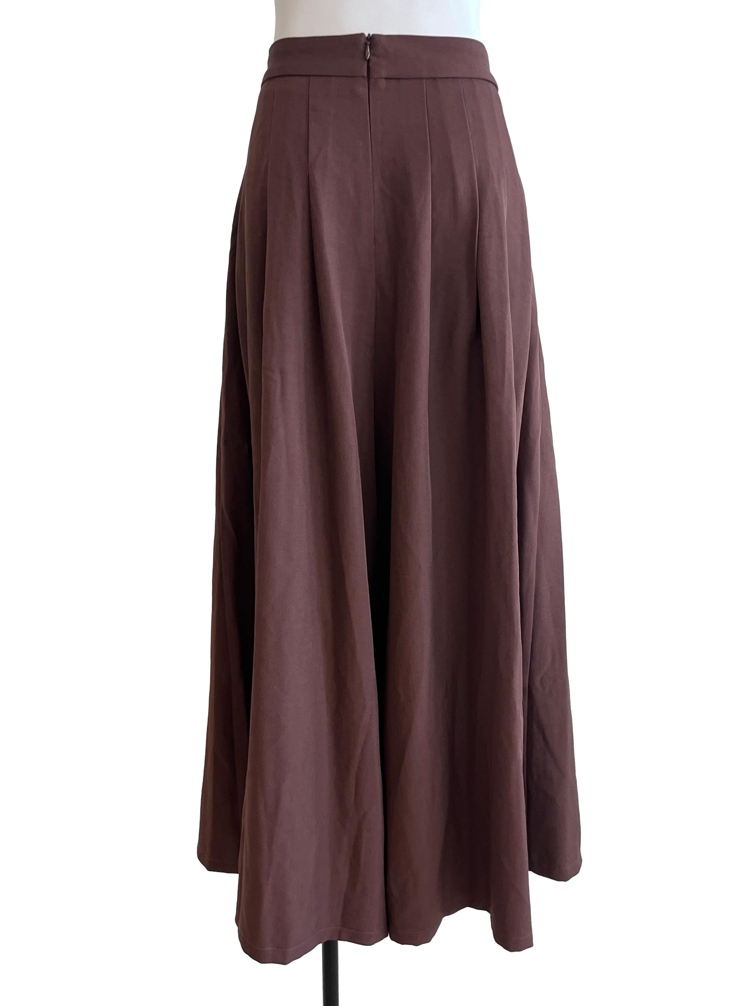 Plum Brown Palazzo Trousers