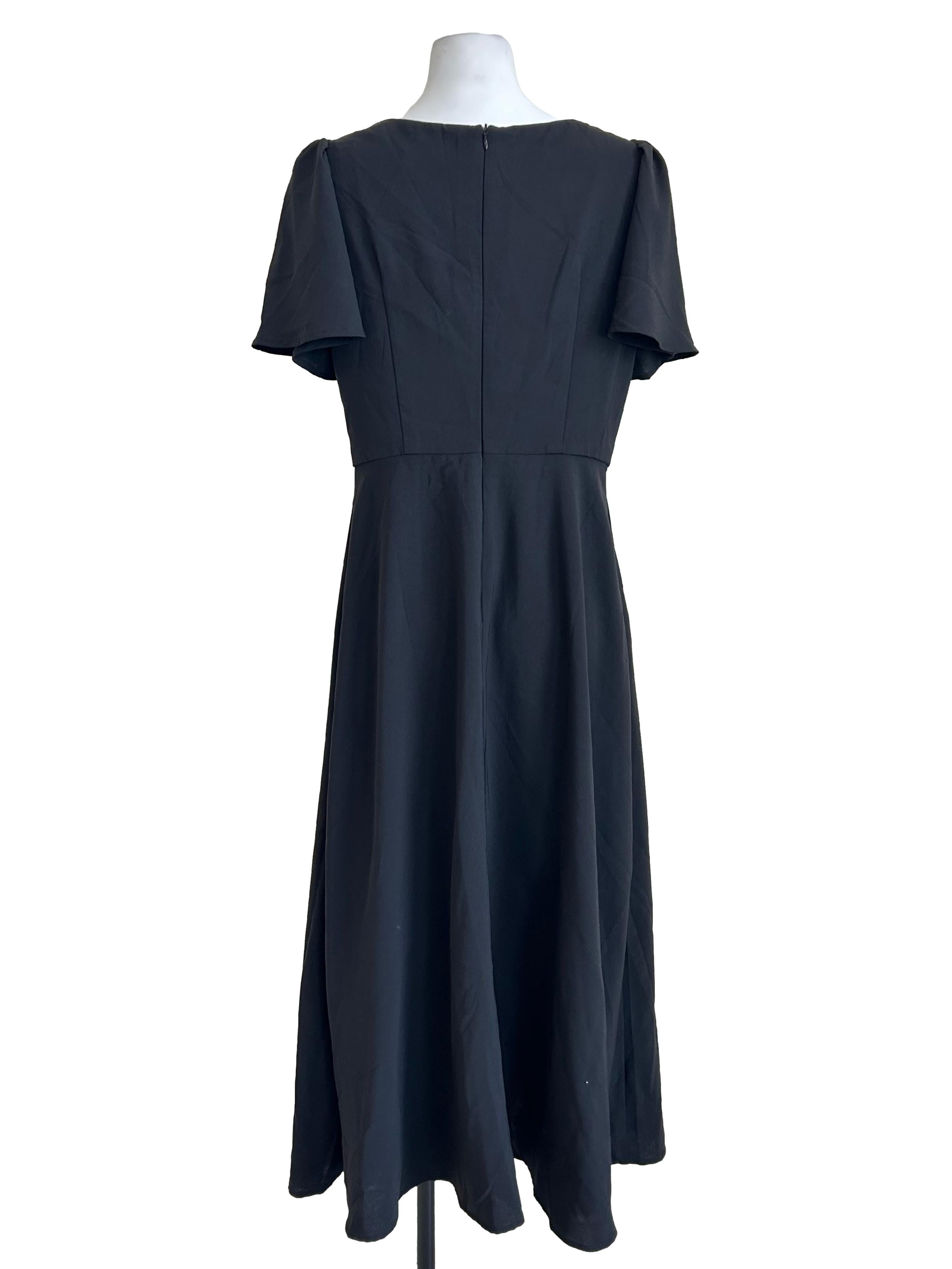 Black Button Corset Maxi Dress