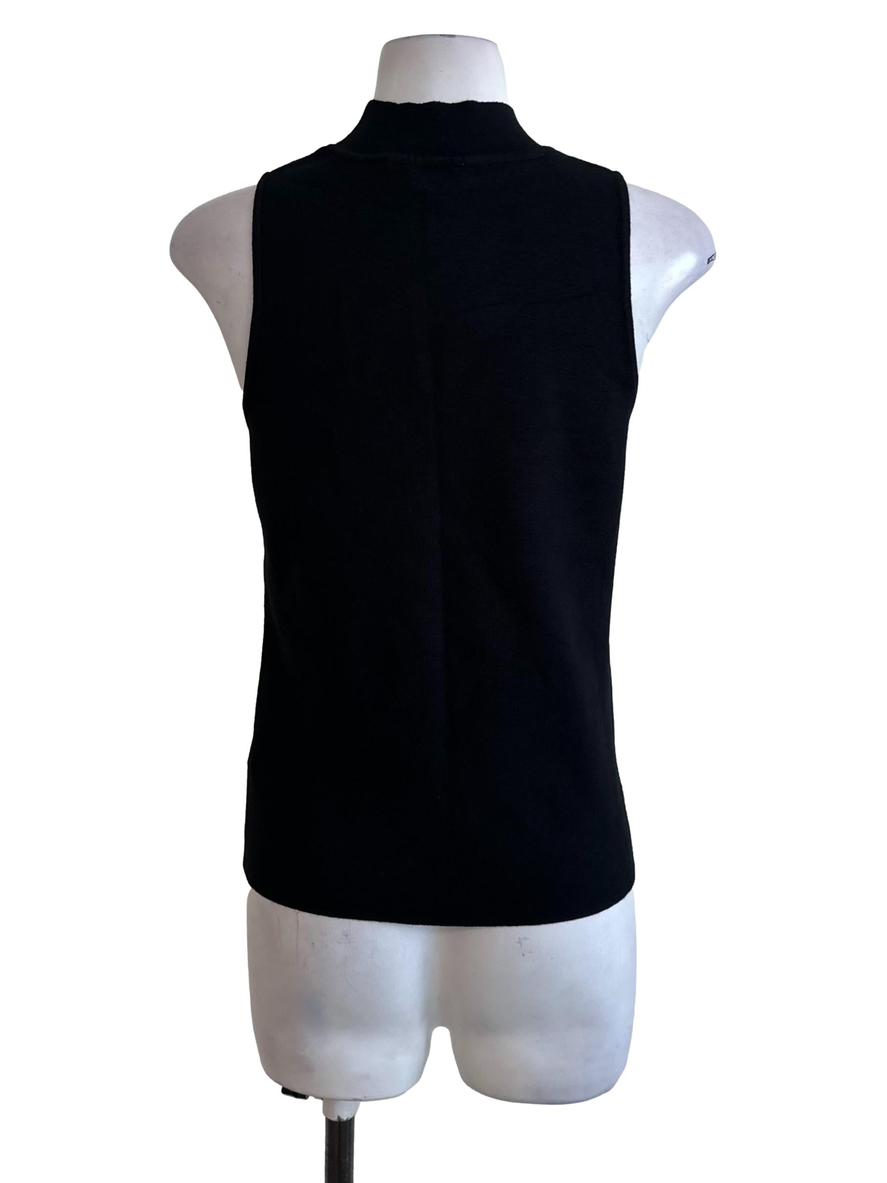 Onyx Black High Neck Knit Top