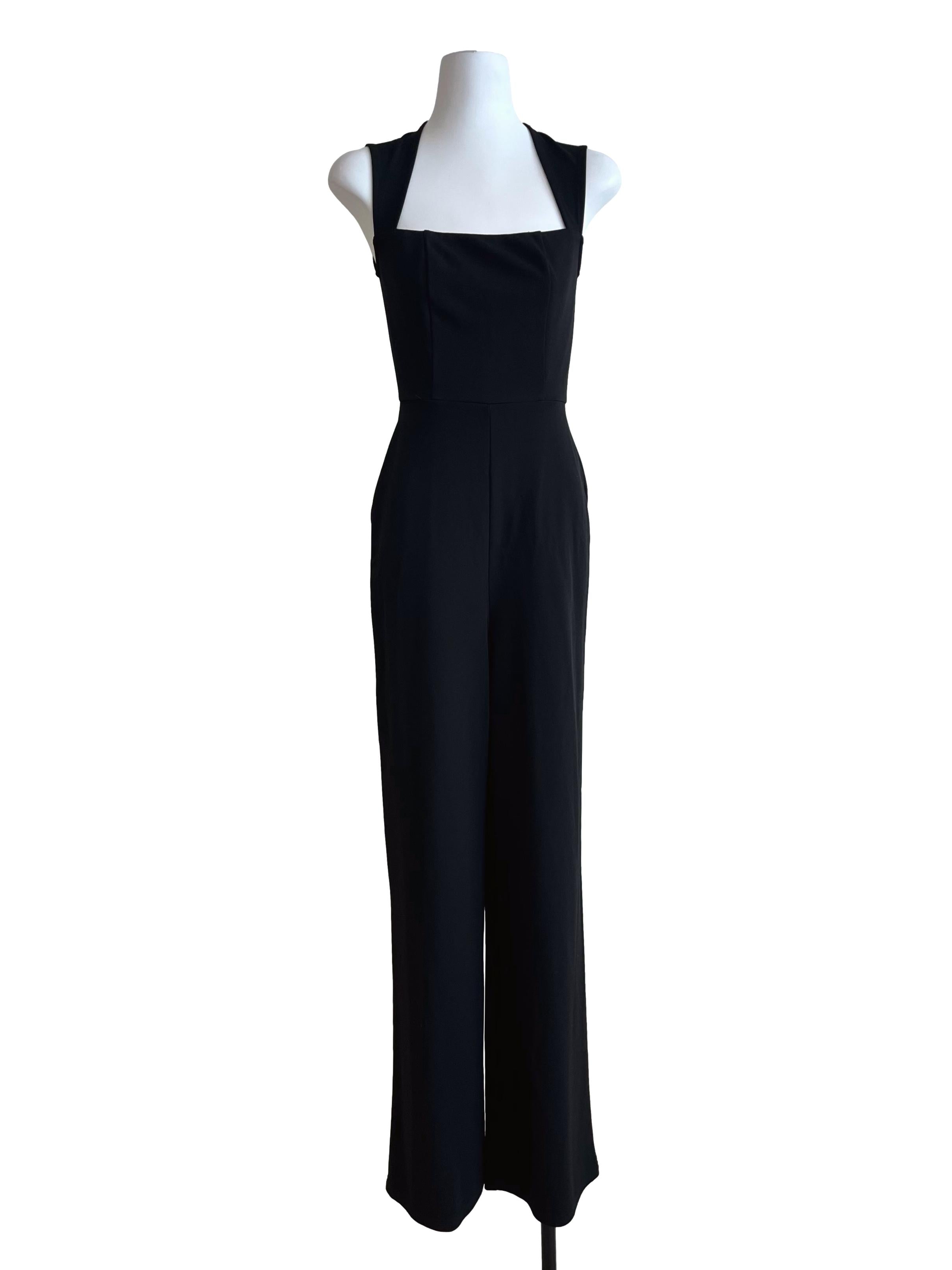 Black Square Neck Jumpsuit