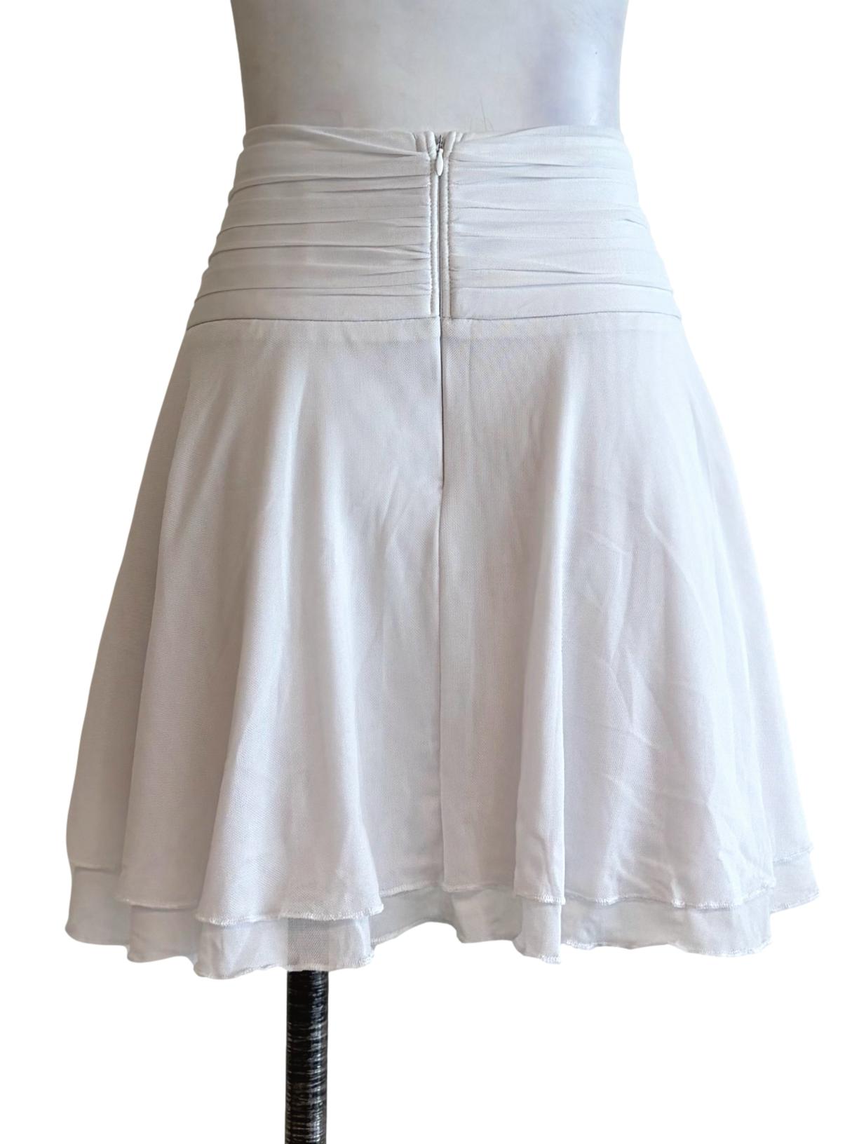 Snow White Ruched Waist Flowy Skirts