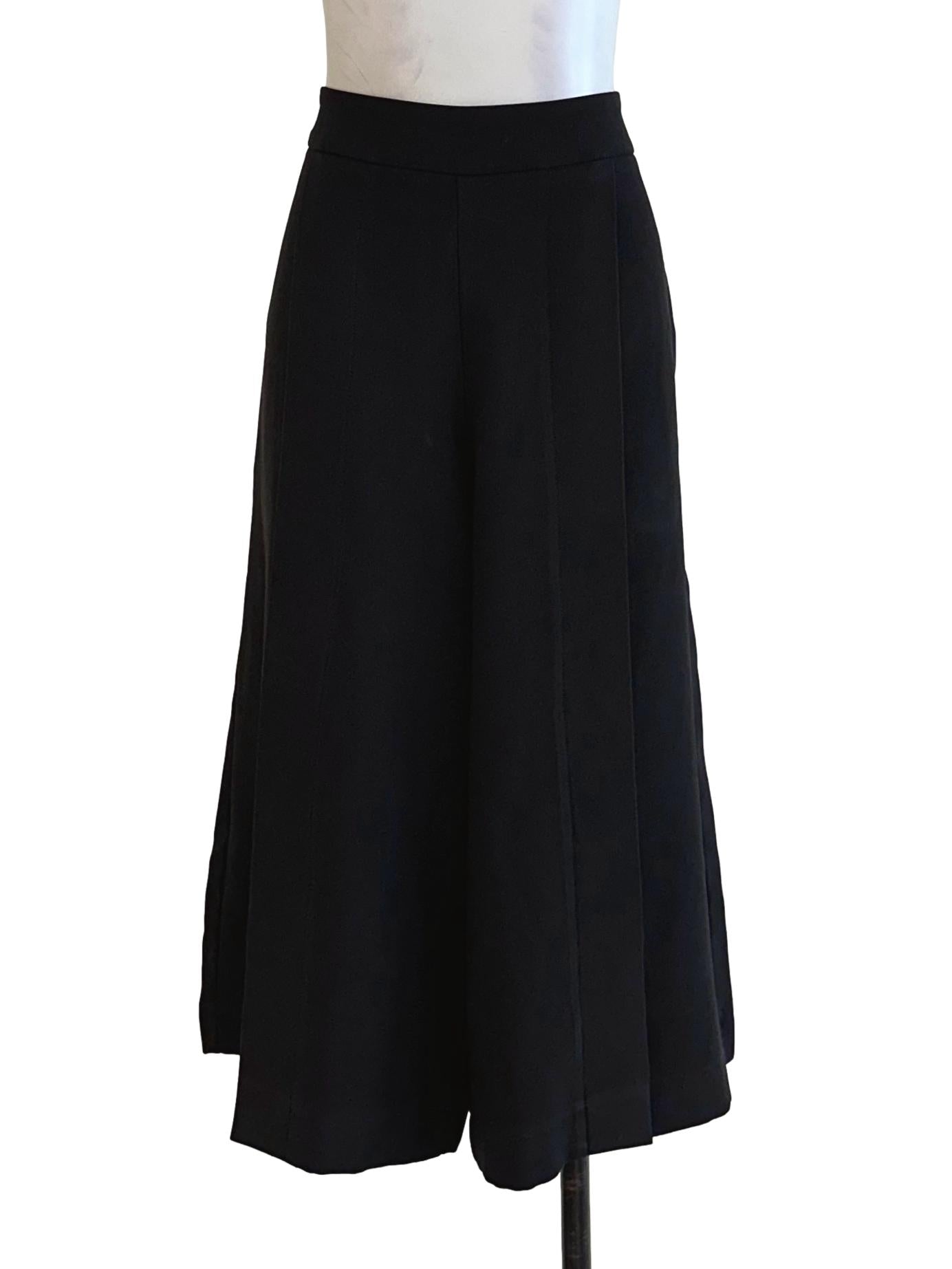 Black Plain Culottes Pants
