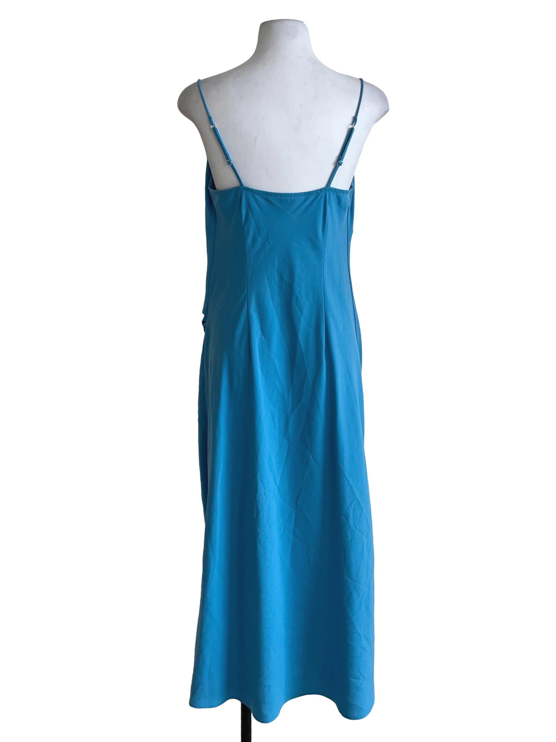 Cerulean Blue Spaghetti Strap Sheath Dress