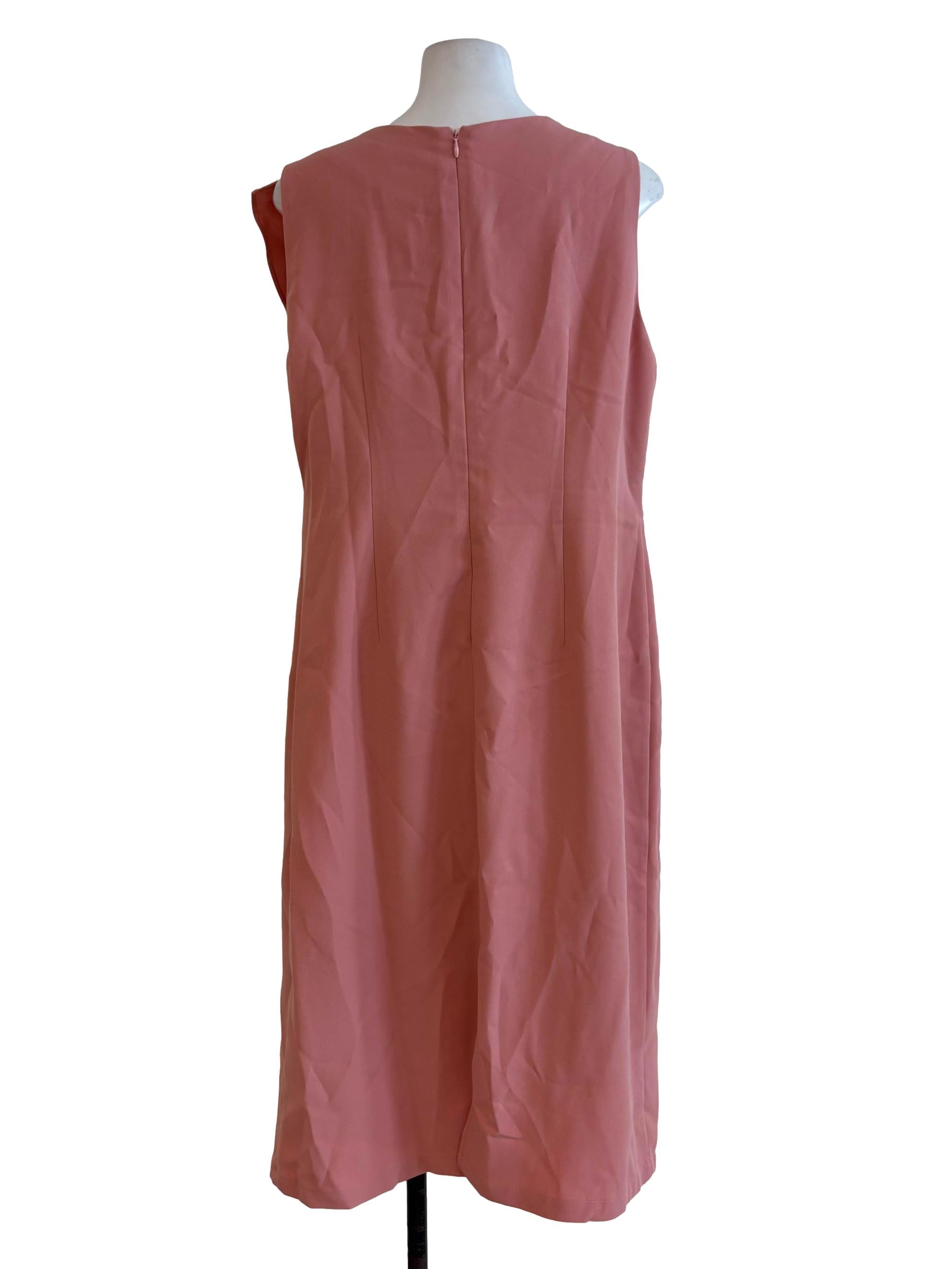 Watermelon Pink Drape Ruffle Dress