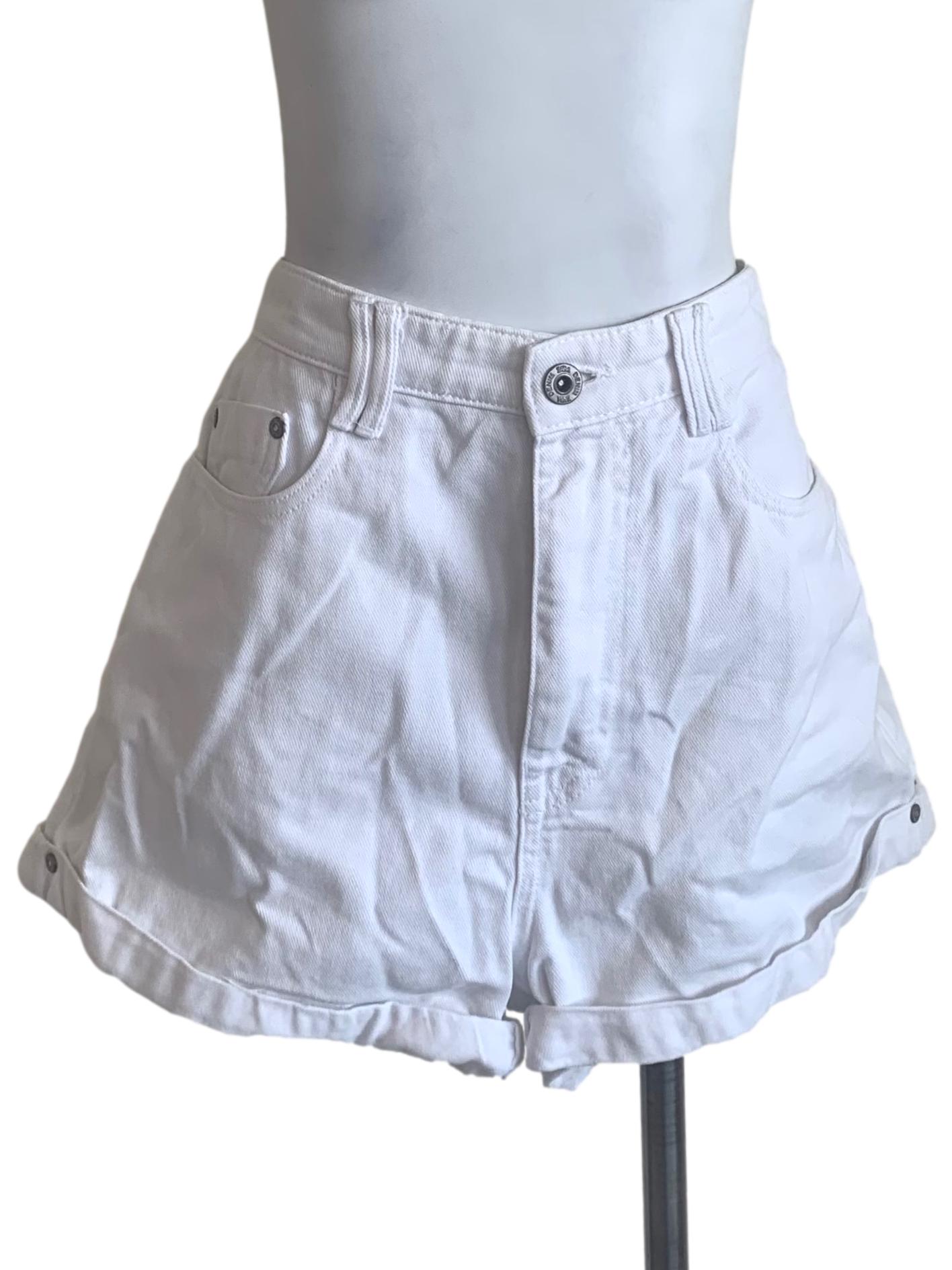 Cotton White Denim Shorts