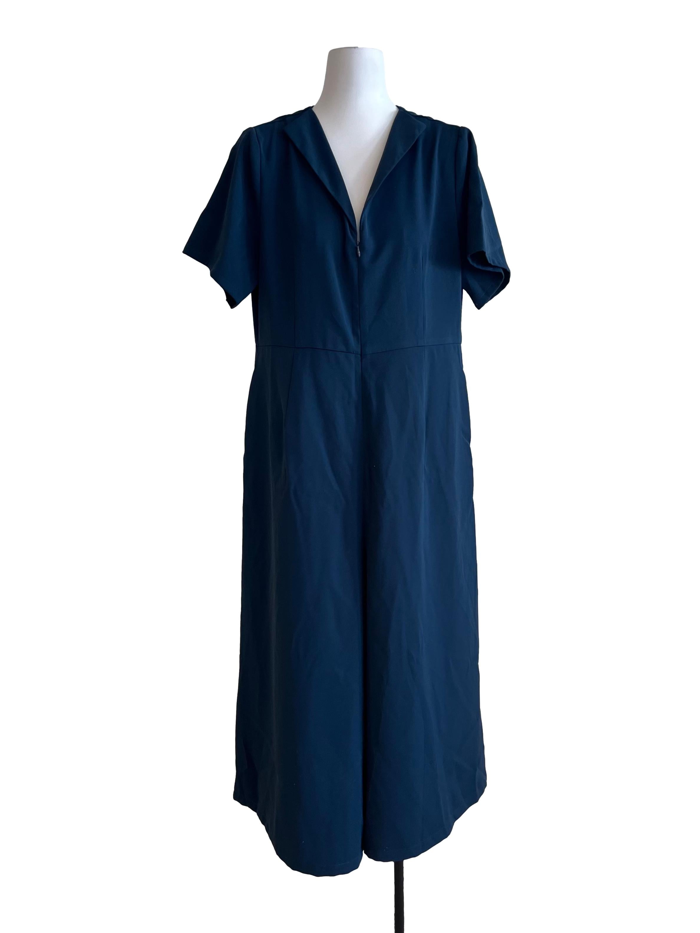 Navy Blue Zip Up Jumpsuit