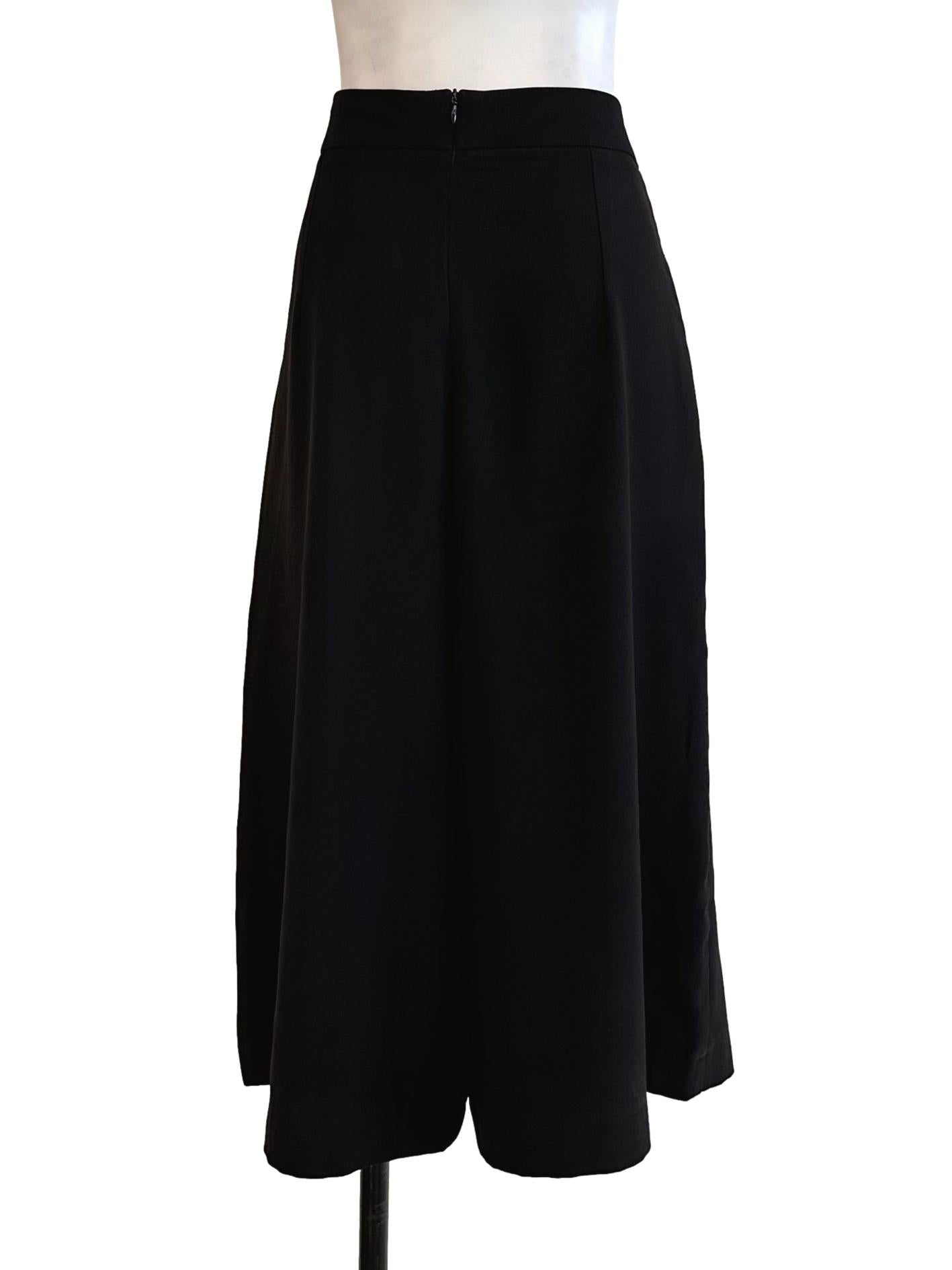 Black Plain Culottes Pants