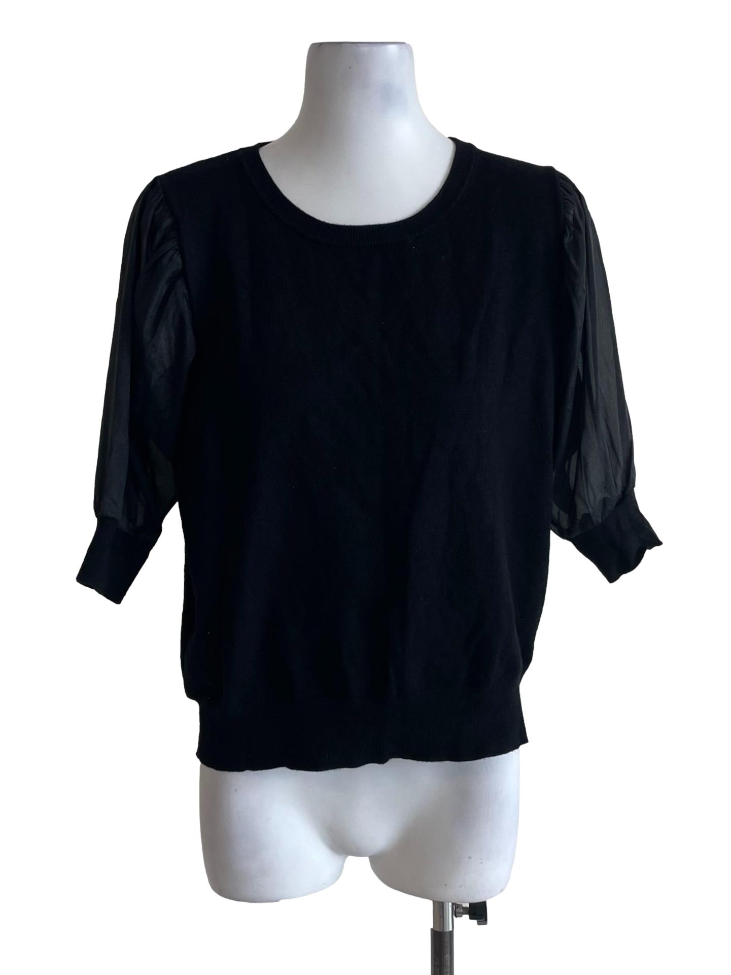 Black Puff Sleeves Top