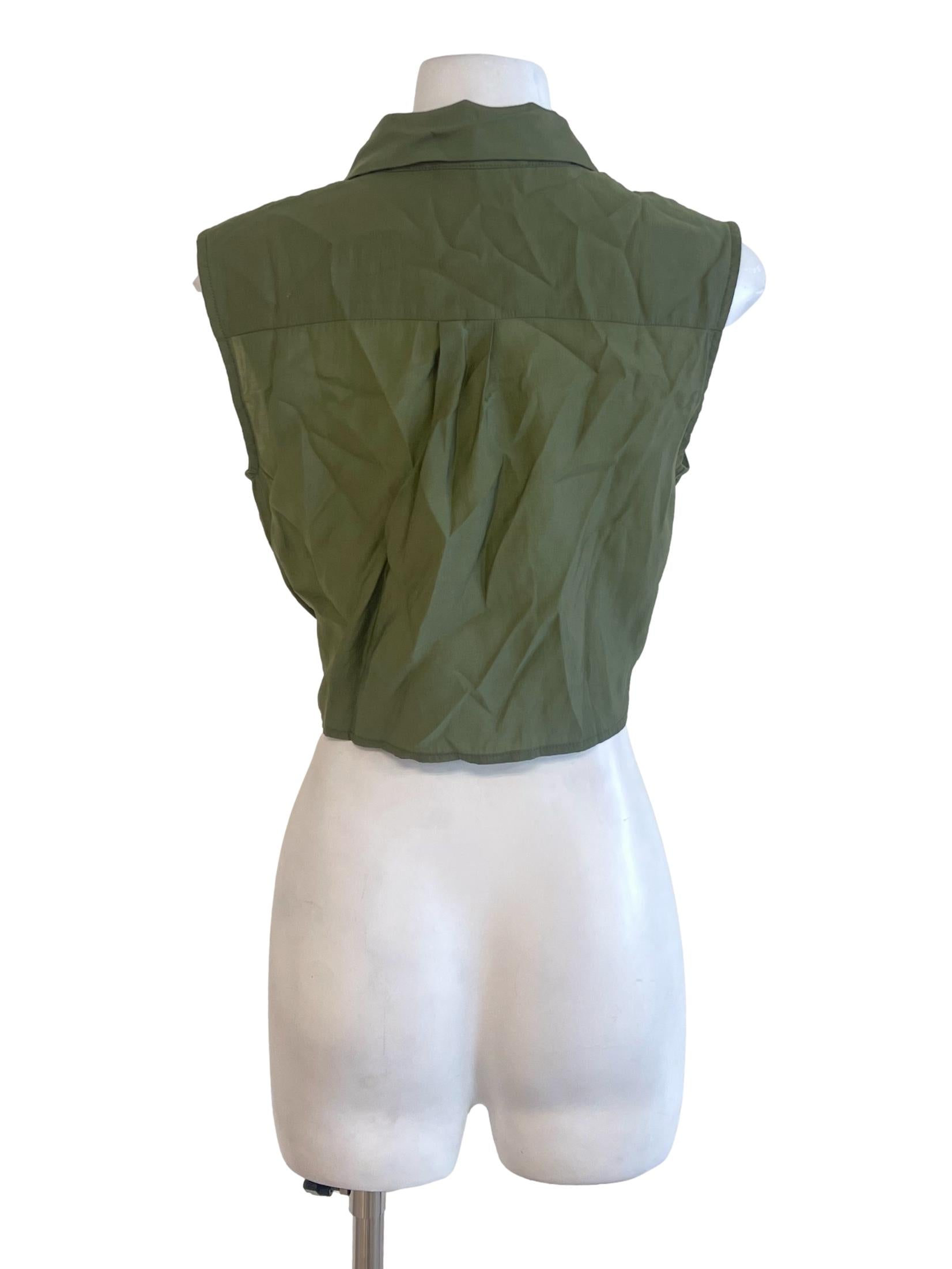 Crocodile Green Sleeveless Crop Shirt LB