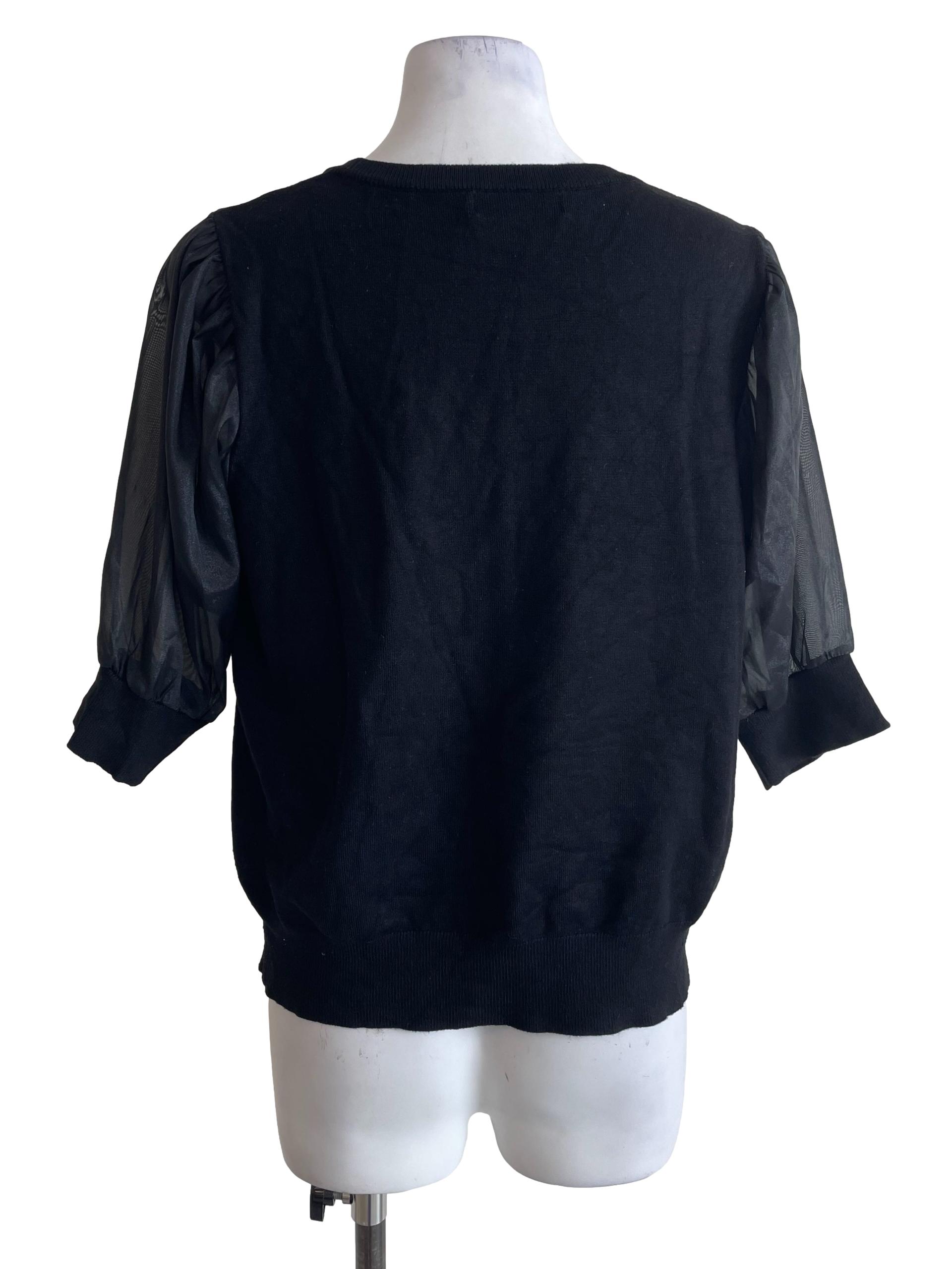 Black Puff Sleeves Top