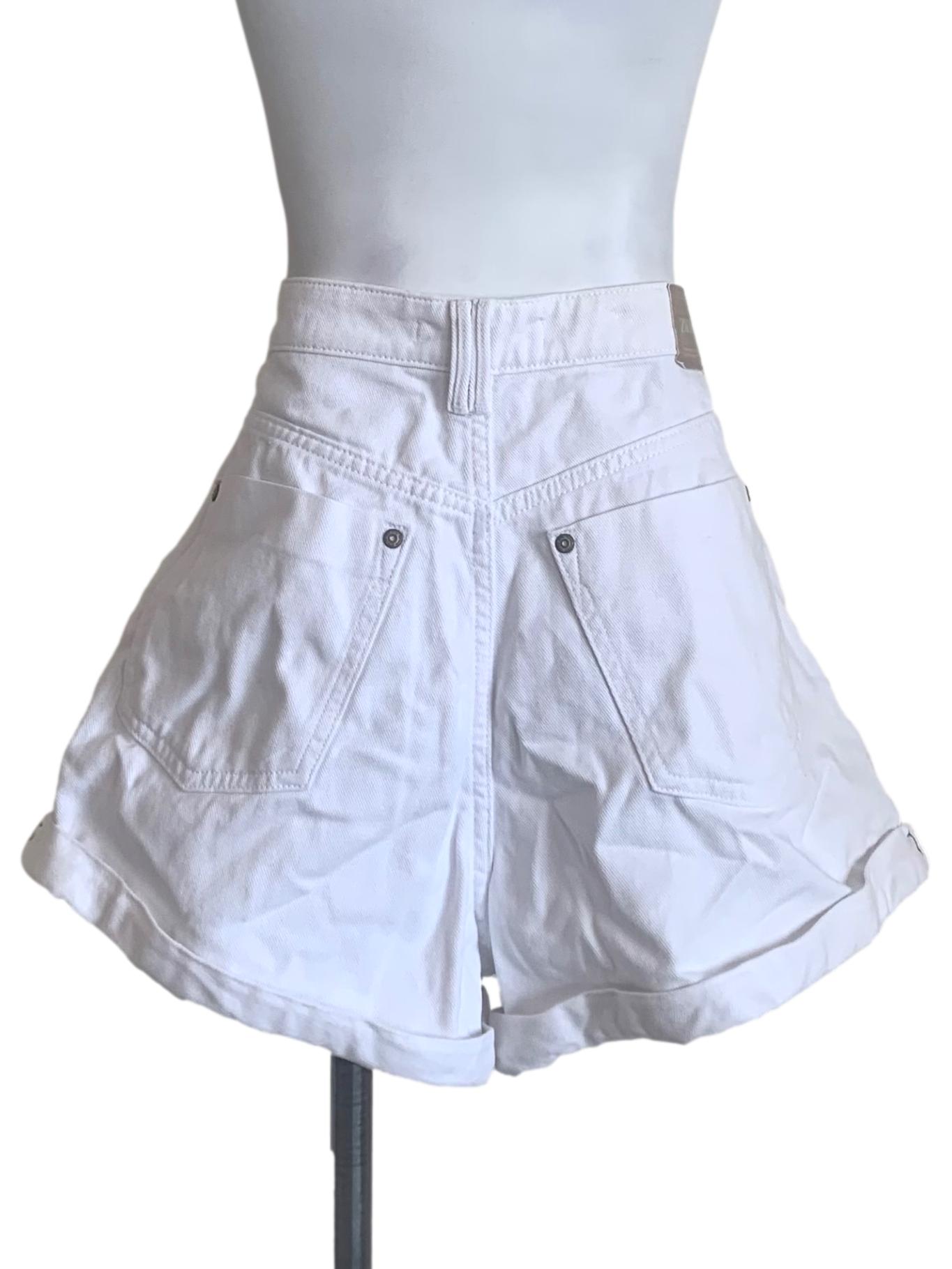 Cotton White Denim Shorts