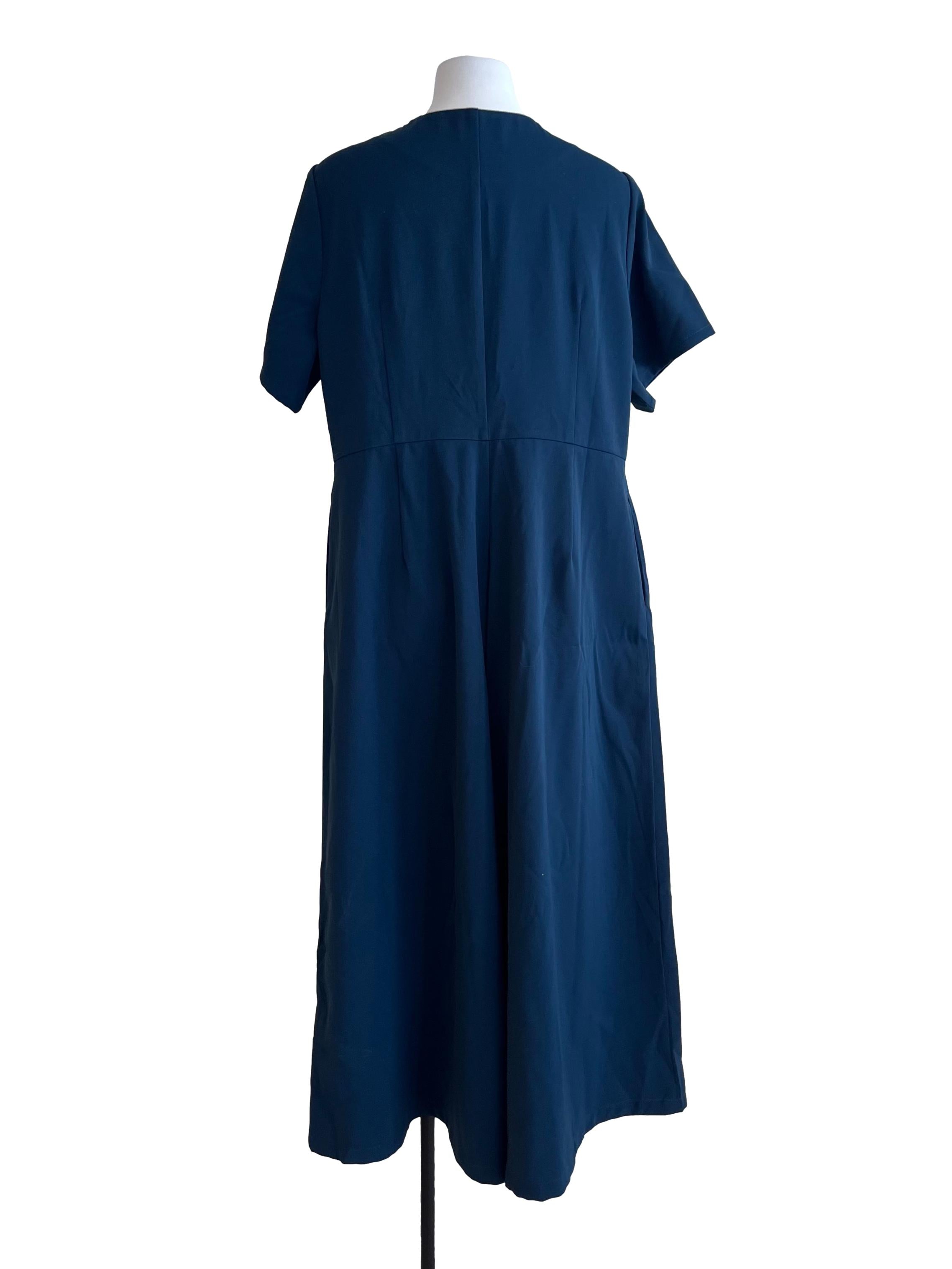 Navy Blue Zip Up Jumpsuit