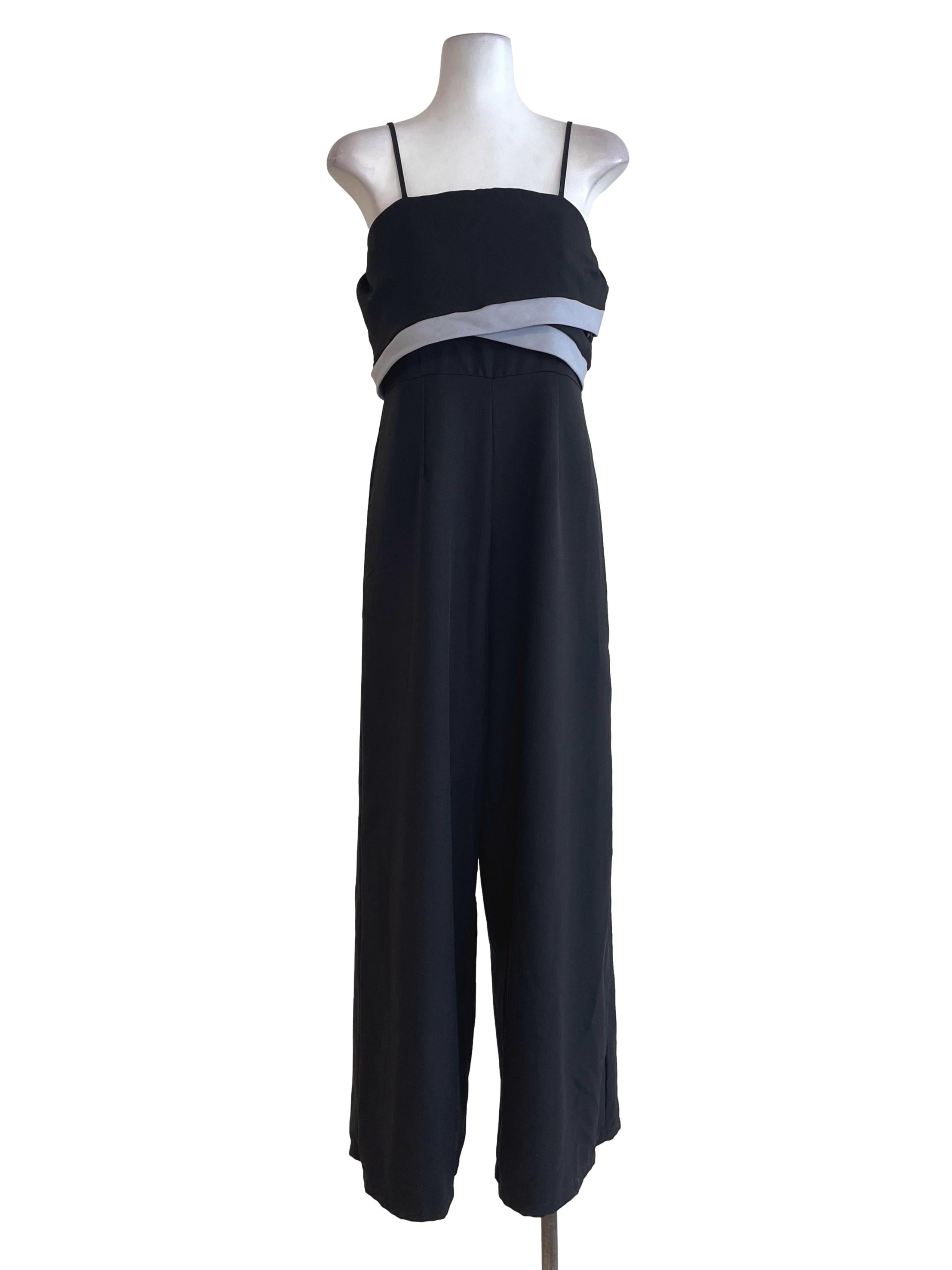 Black Layered Top Jumpsuit