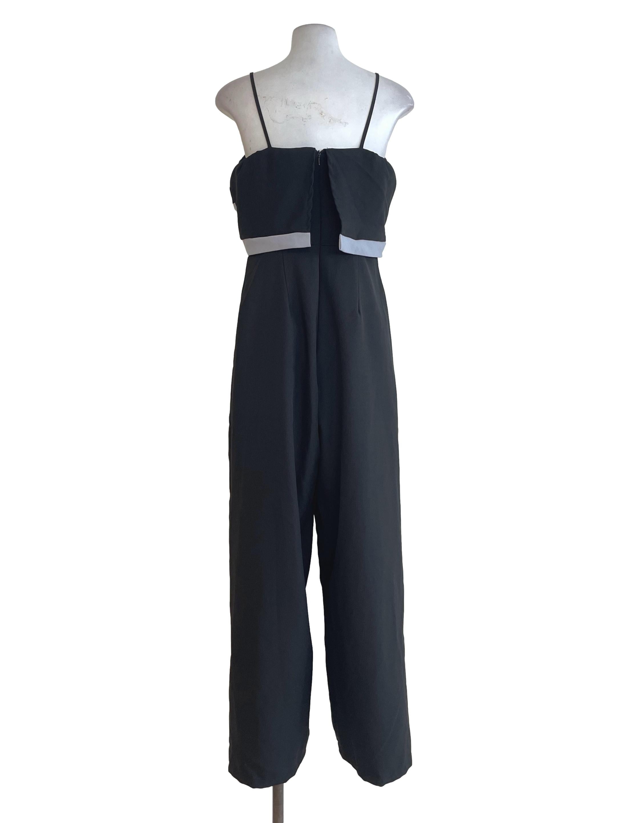 Black Layered Top Jumpsuit