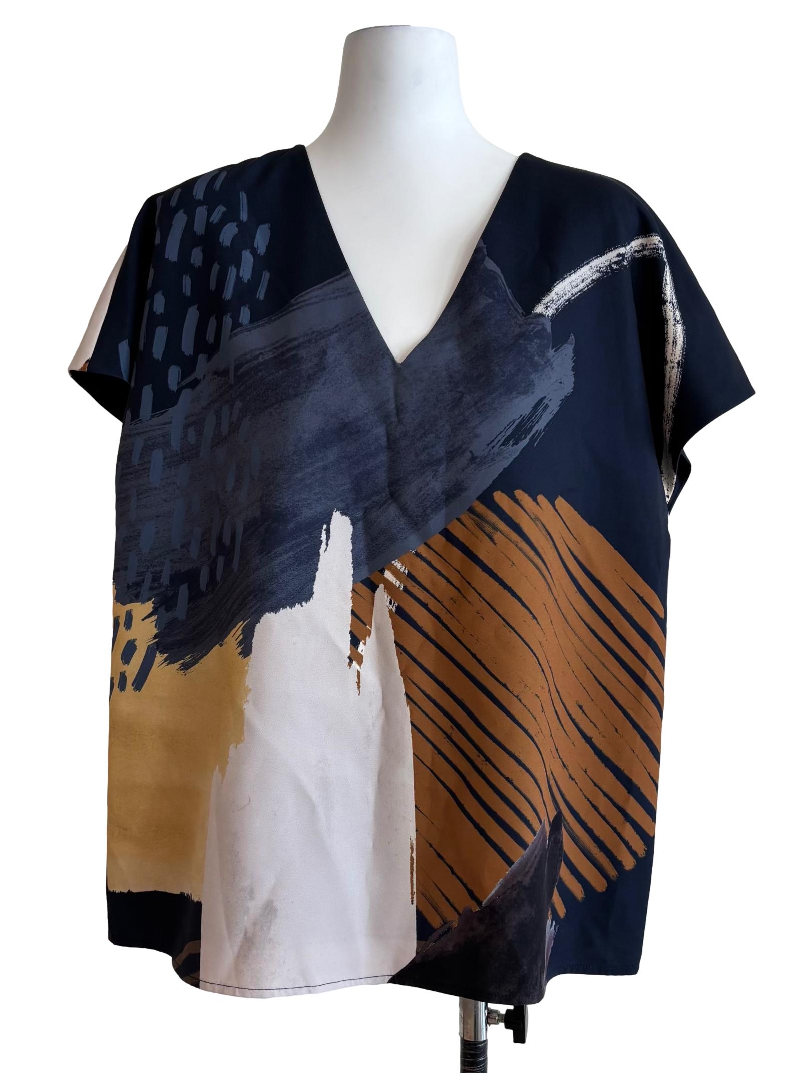 Navy Valley Kaftan Top OSN