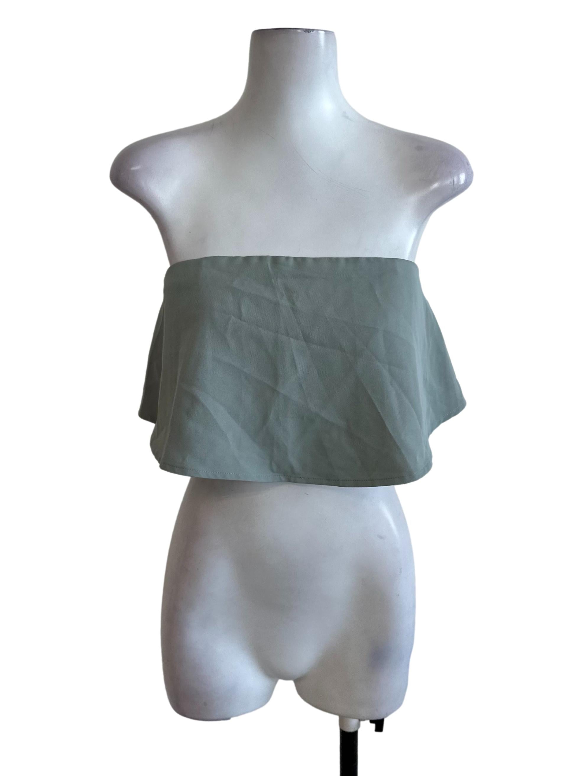 Dusty Green Flare Tube Top
