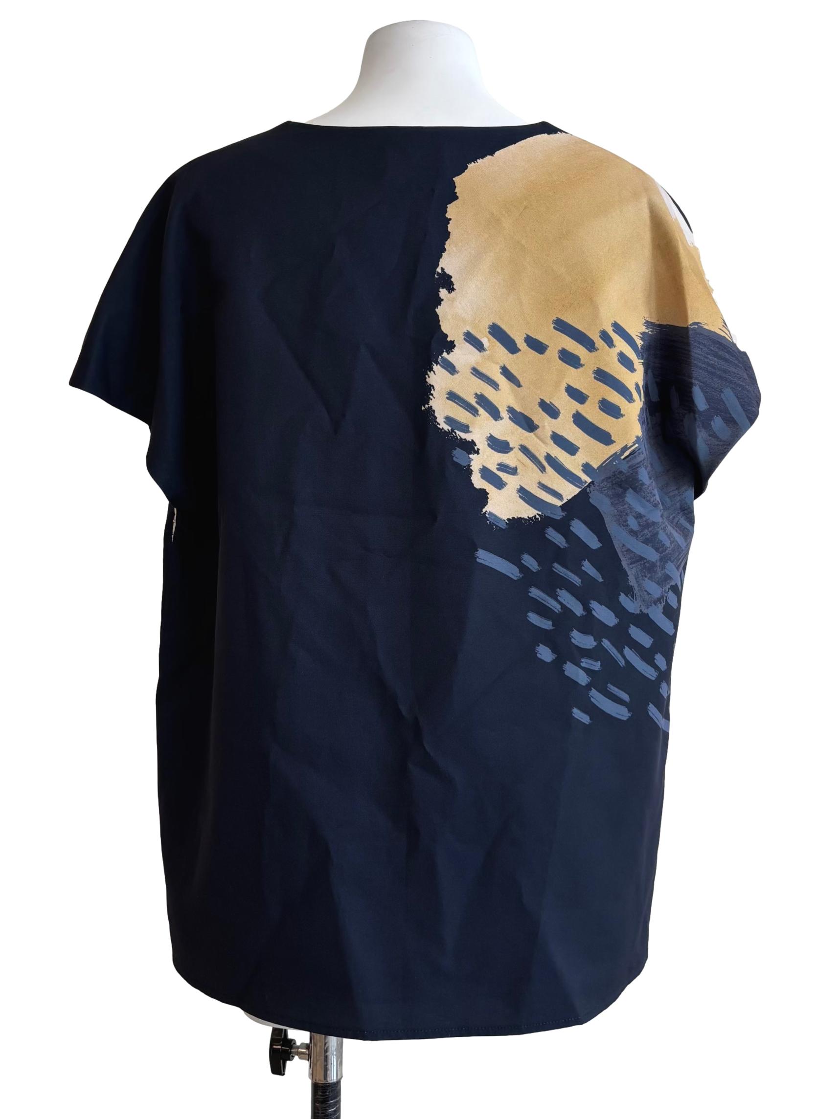 Navy Valley Kaftan Top OSN