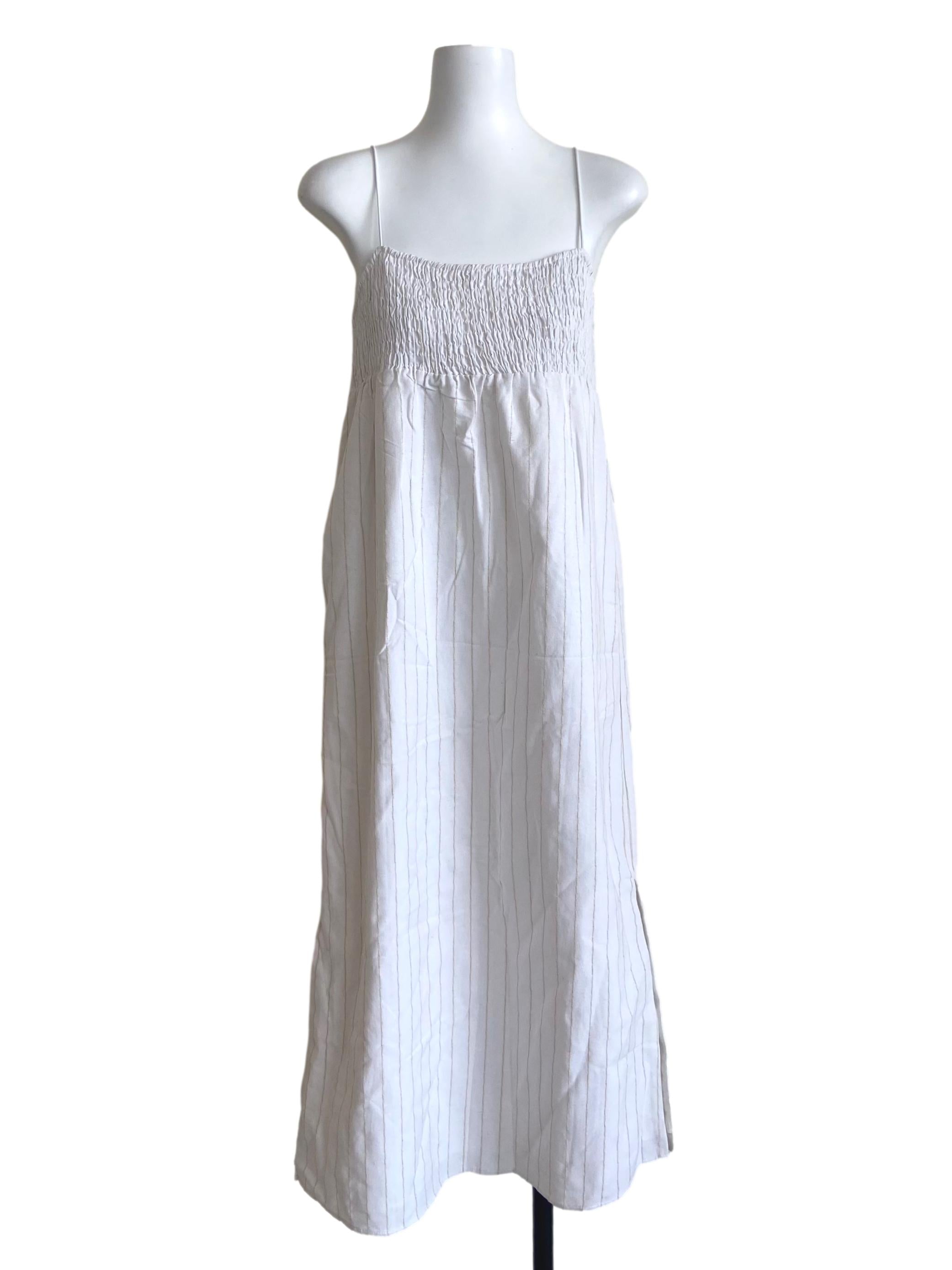 White Stripe Linen Pinstripe Dress OSN