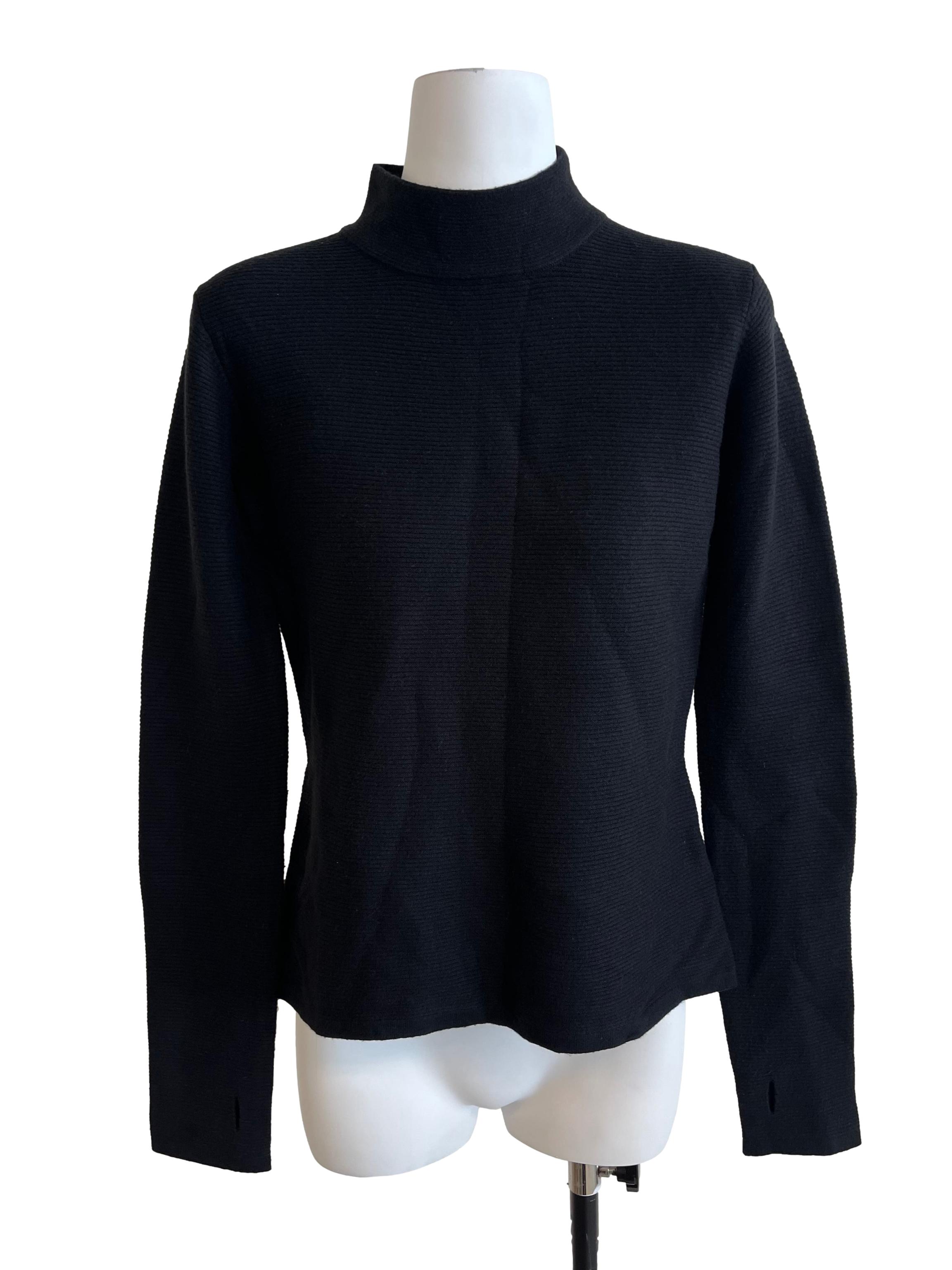 Black High Neck Knitted Top