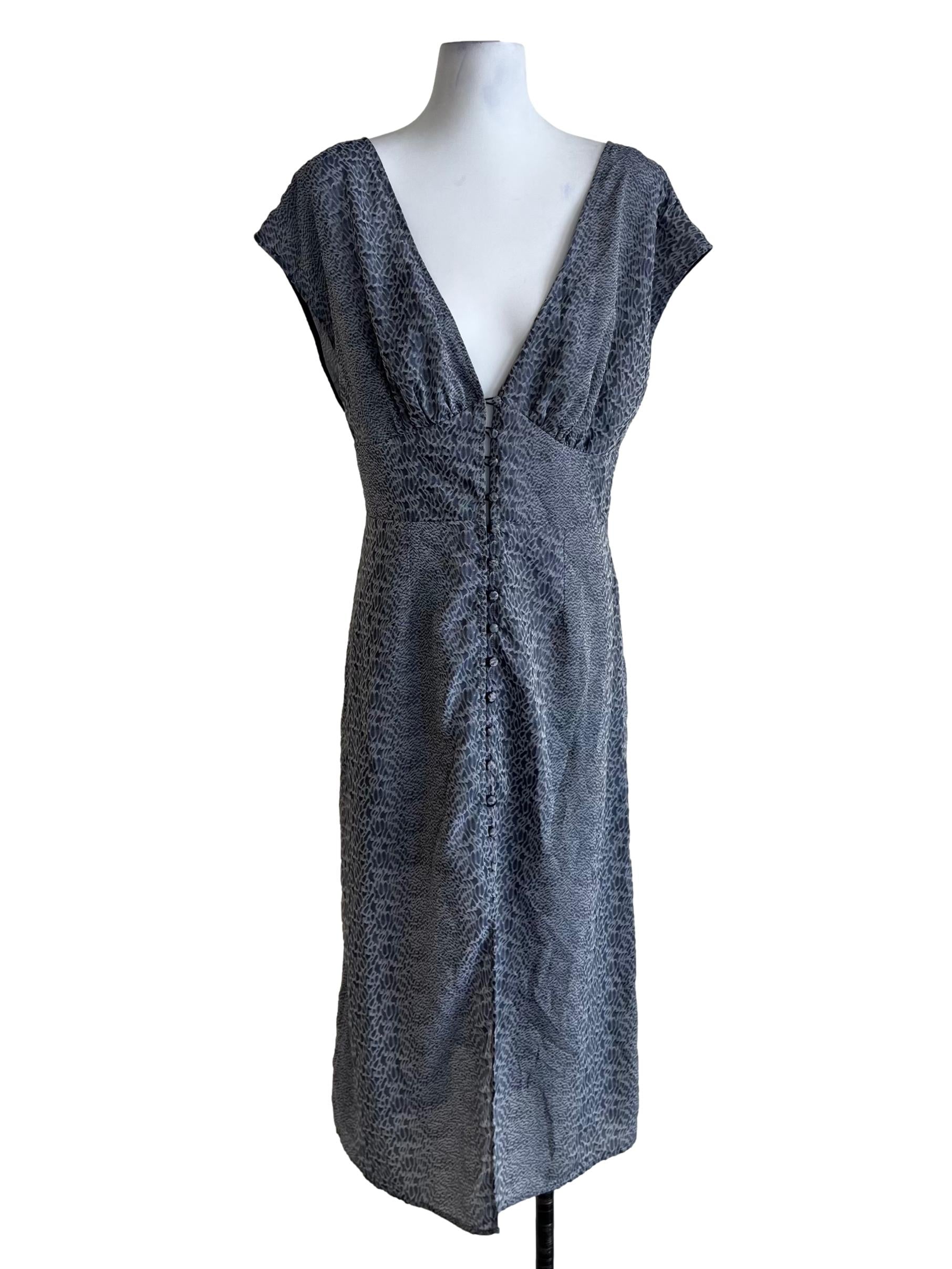 Blue Abstract A-Line Dress