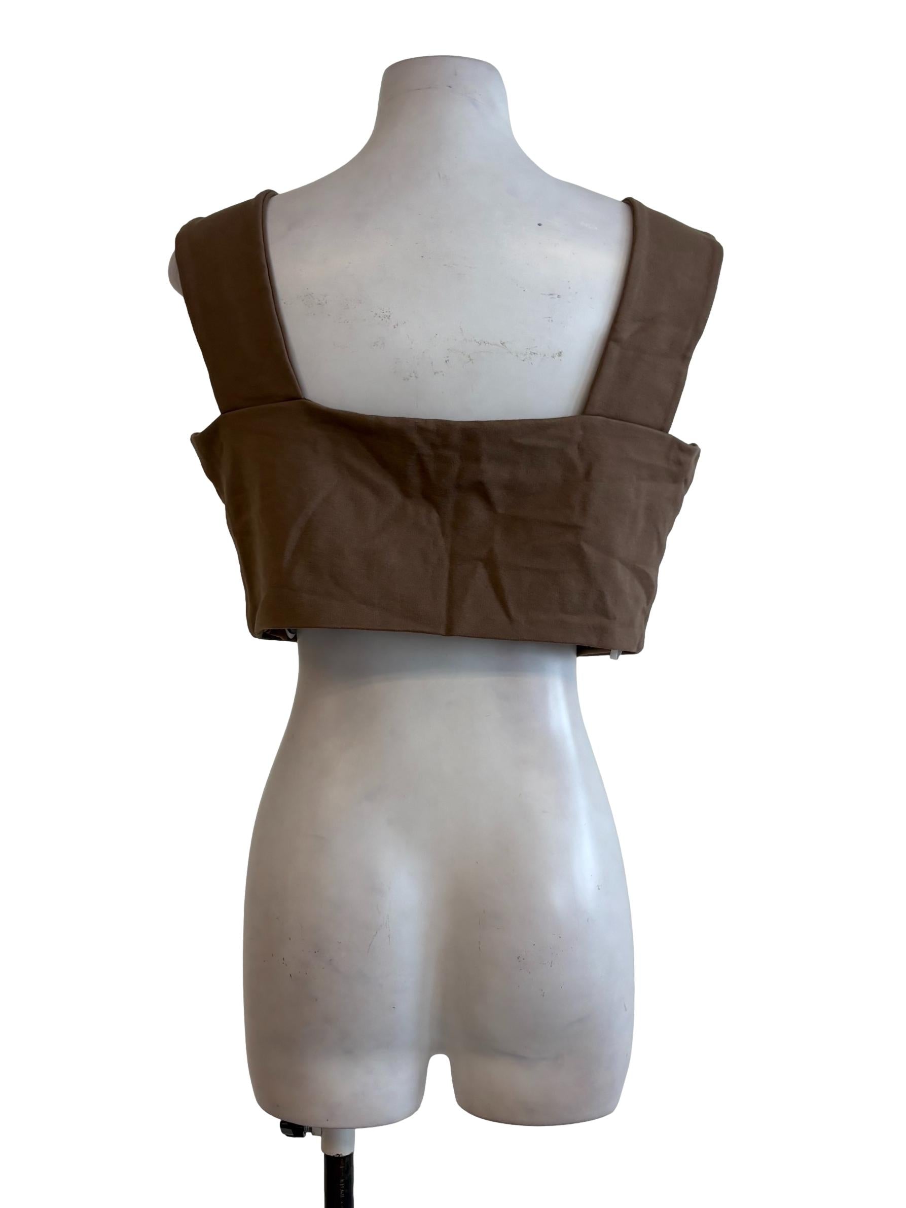Tortilla Brown Fitted Crop Top LB