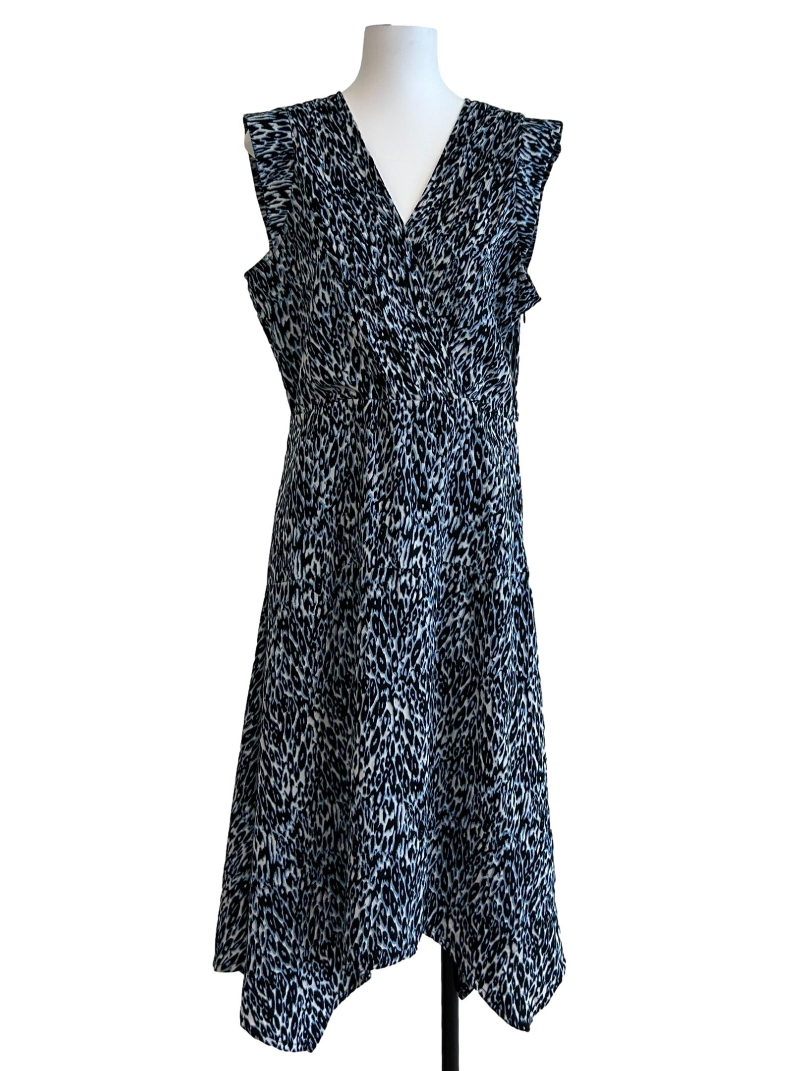 Black And Blue Leopard Print Dress