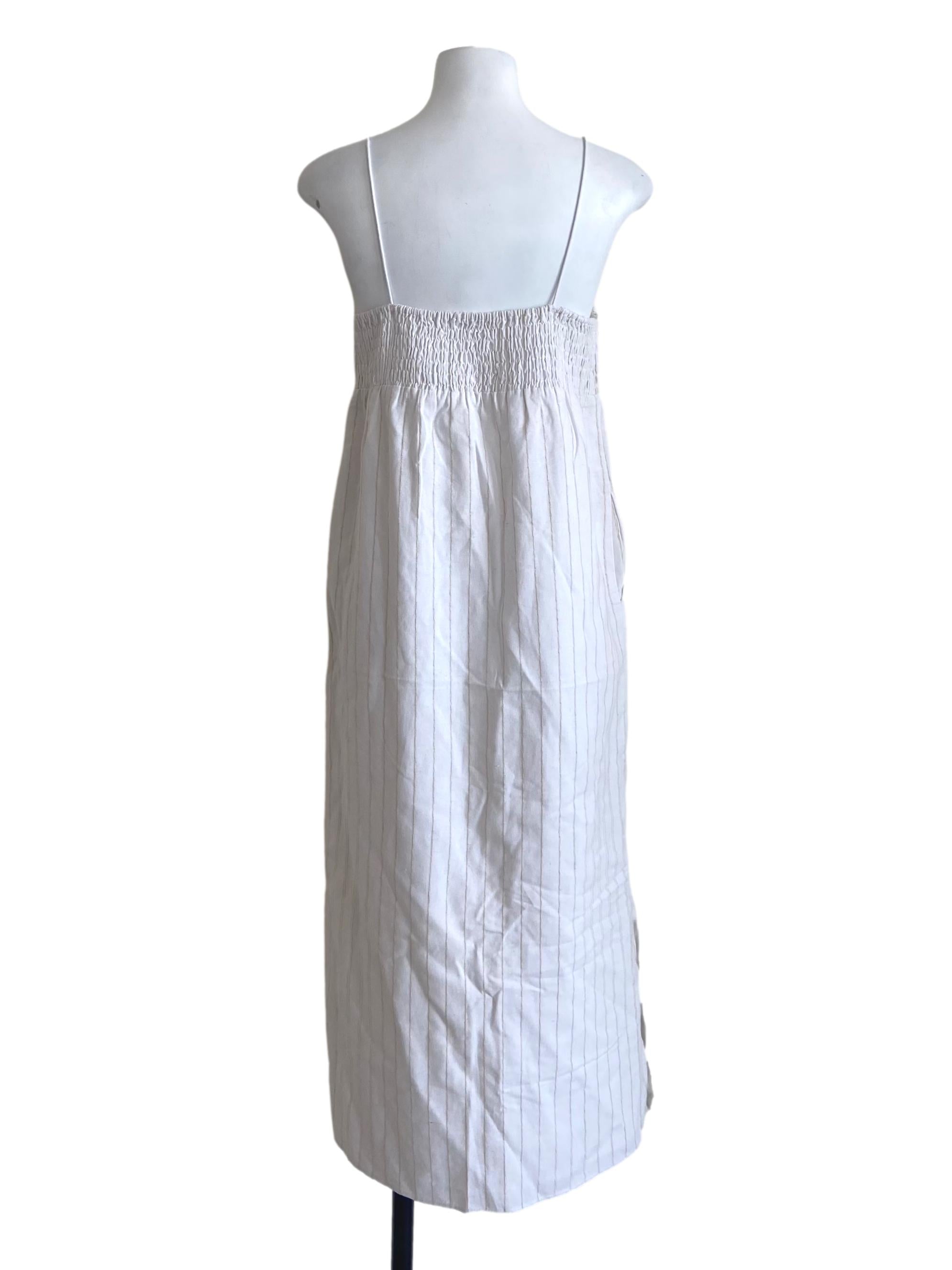 White Stripe Linen Pinstripe Dress OSN