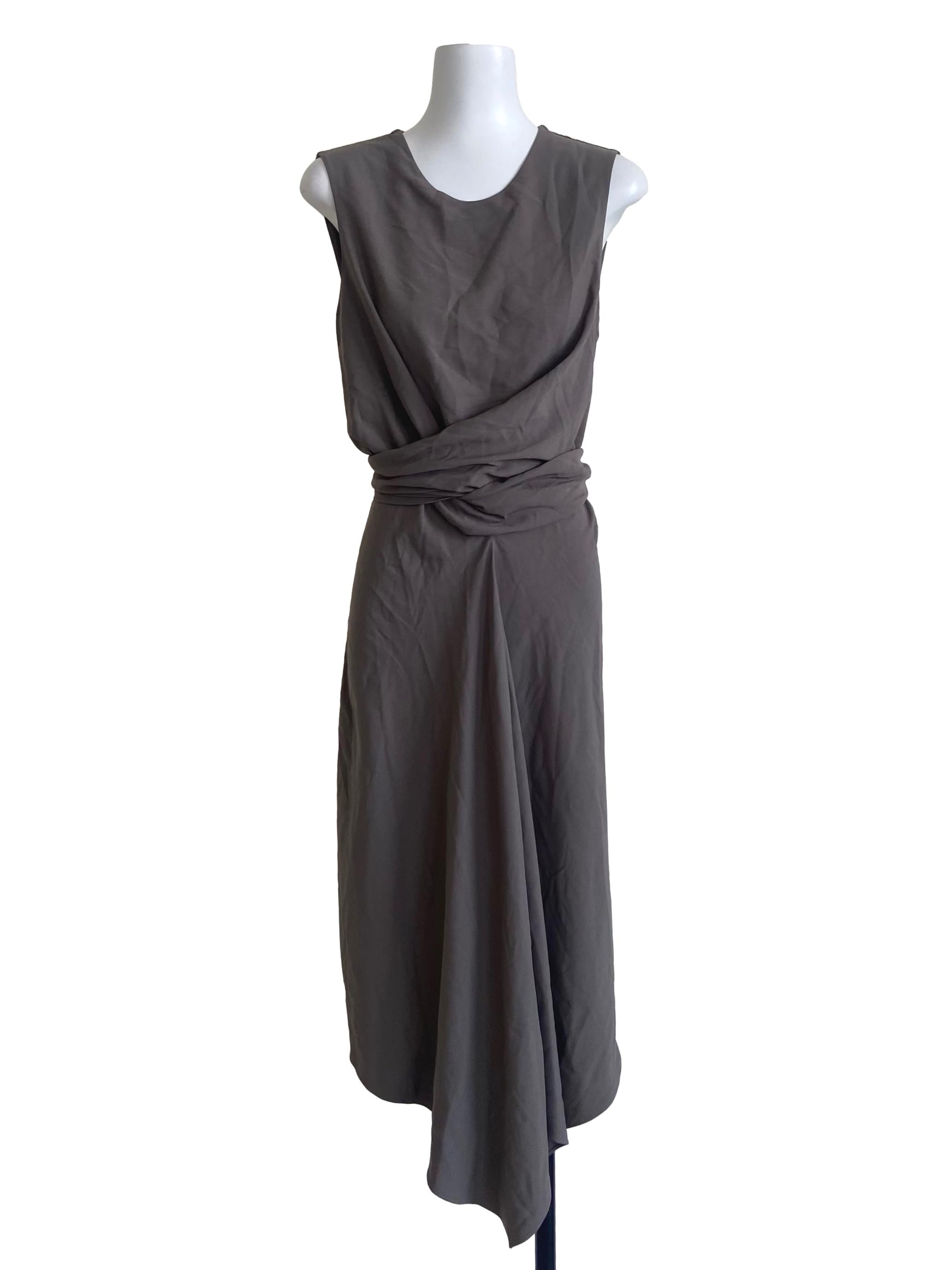 Fossil Grey Sleeveless Asymmetric Dress