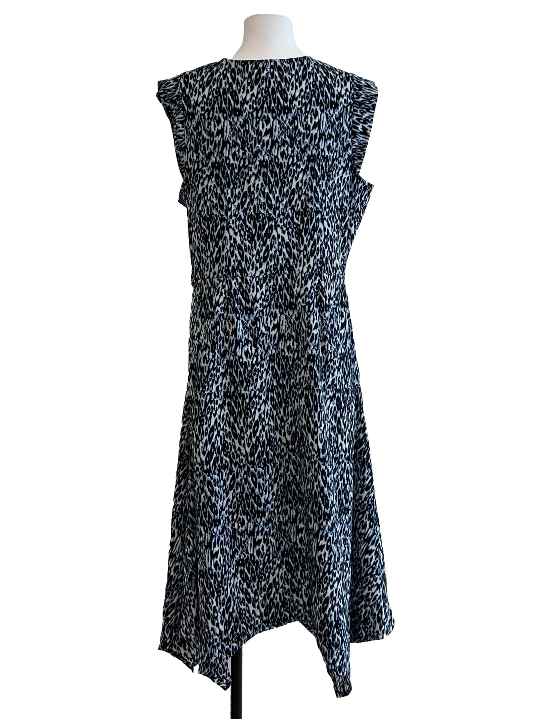 Black And Blue Leopard Print Dress