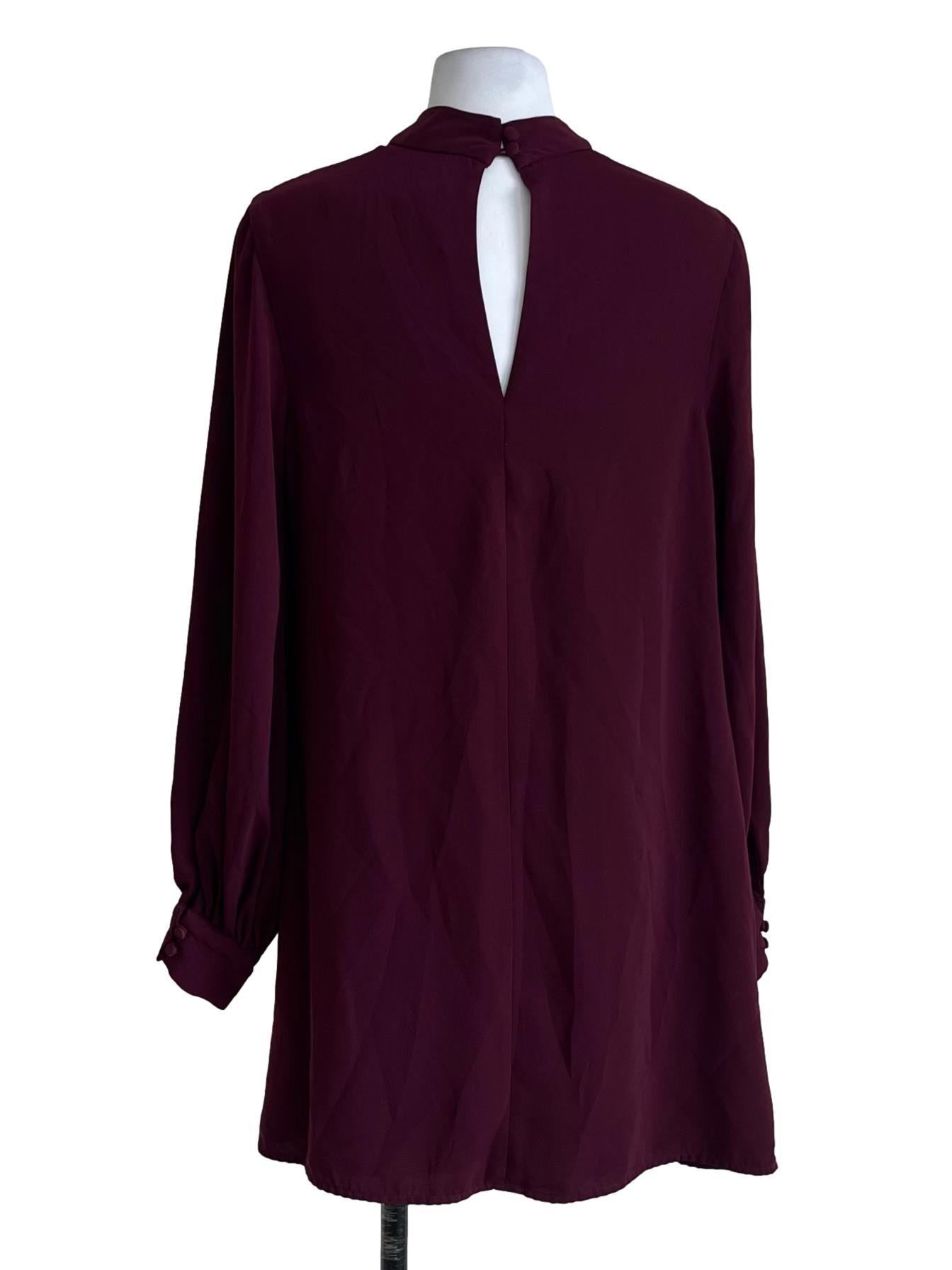 Mulberry Purple High Collar Empire Dress