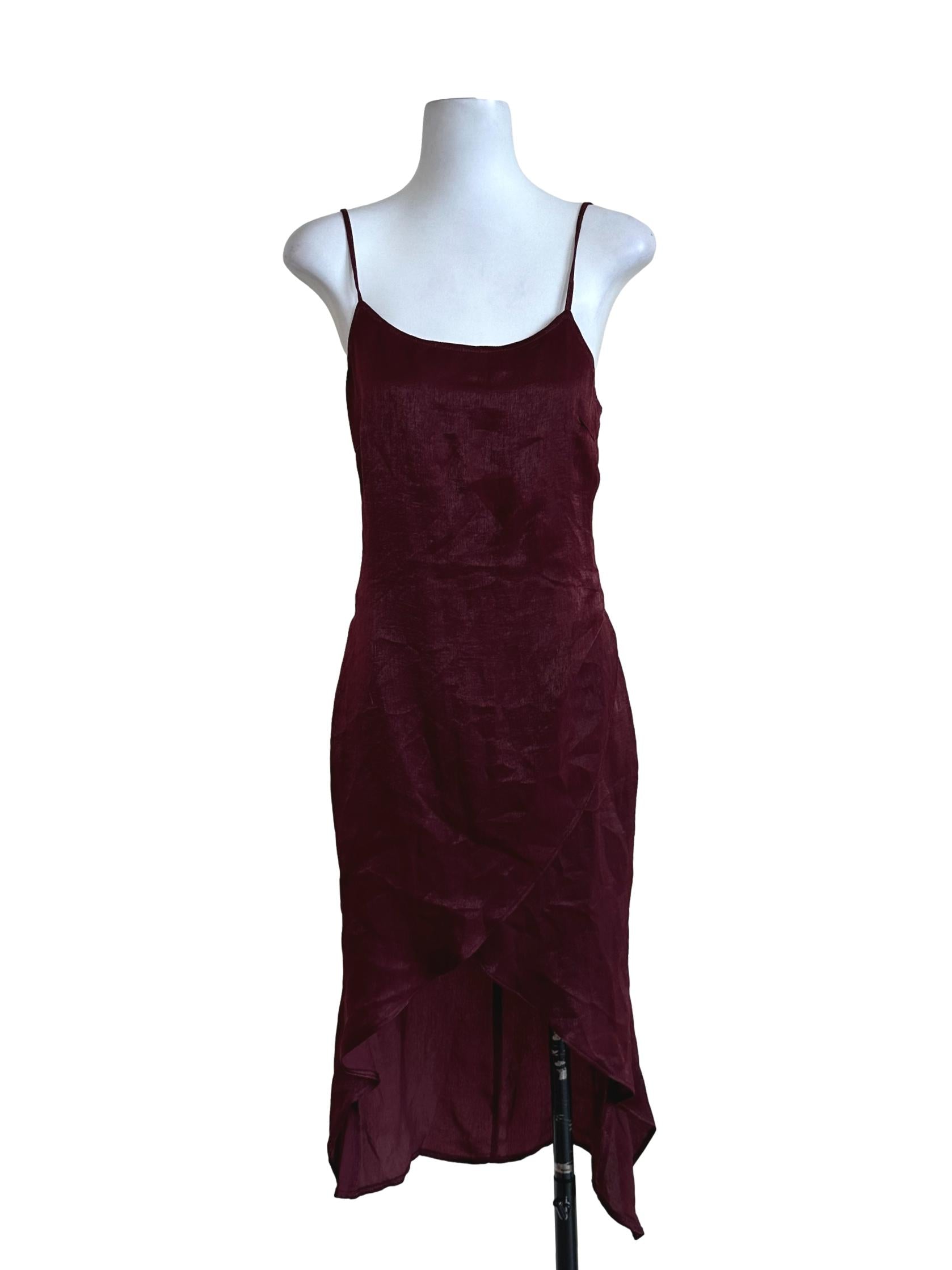 Garnet Red Plain Dress