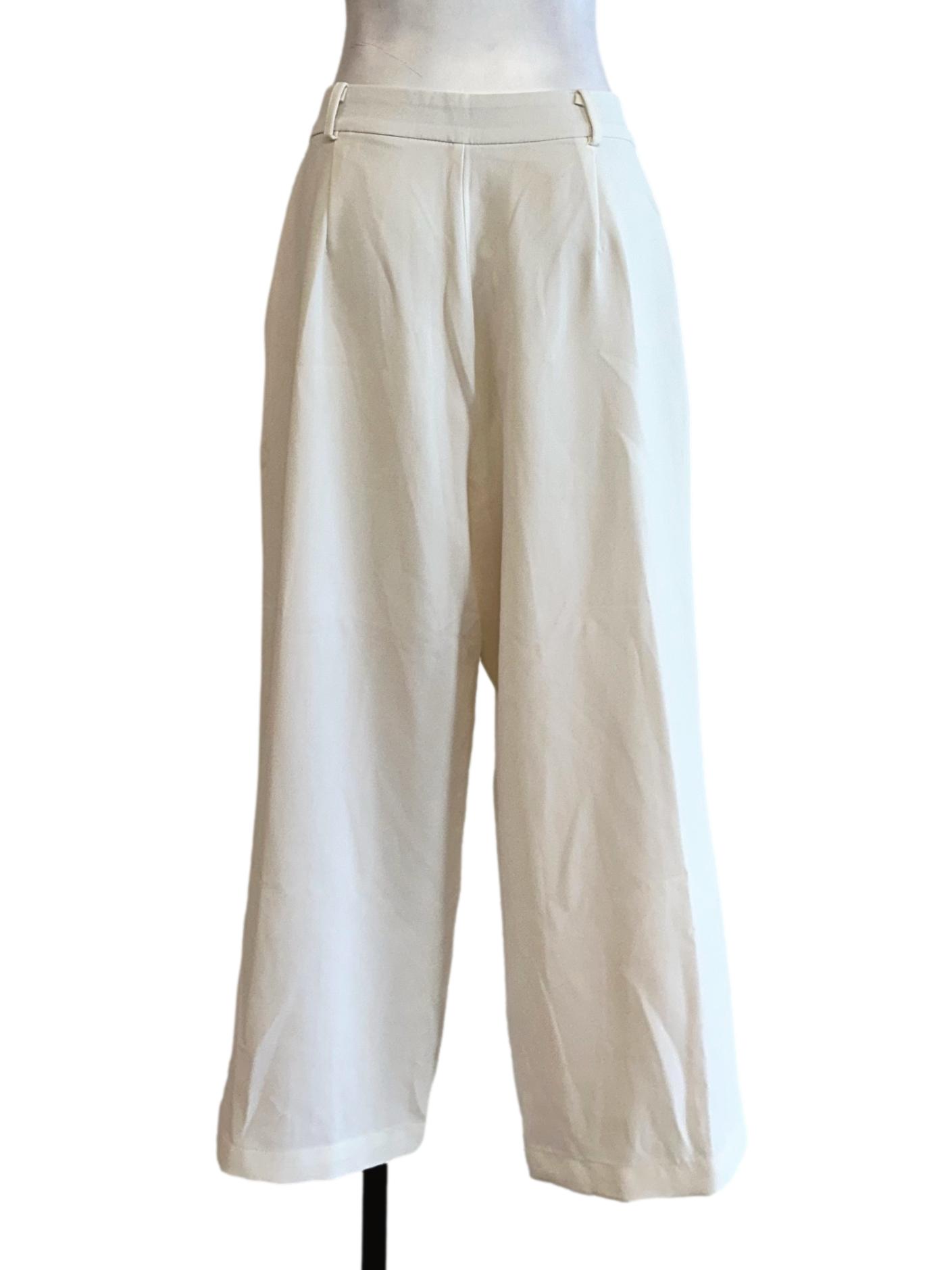 Daisy White Plain Palazzo Pant YHF