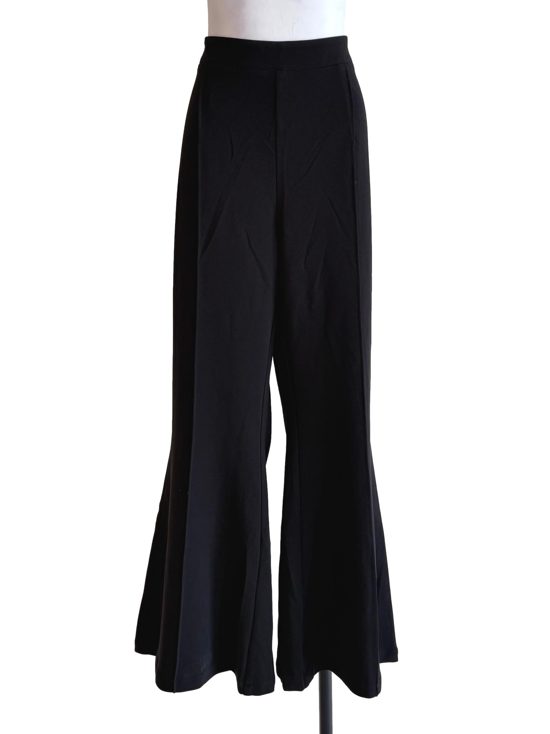 Ink Black Bell Bottom Pants