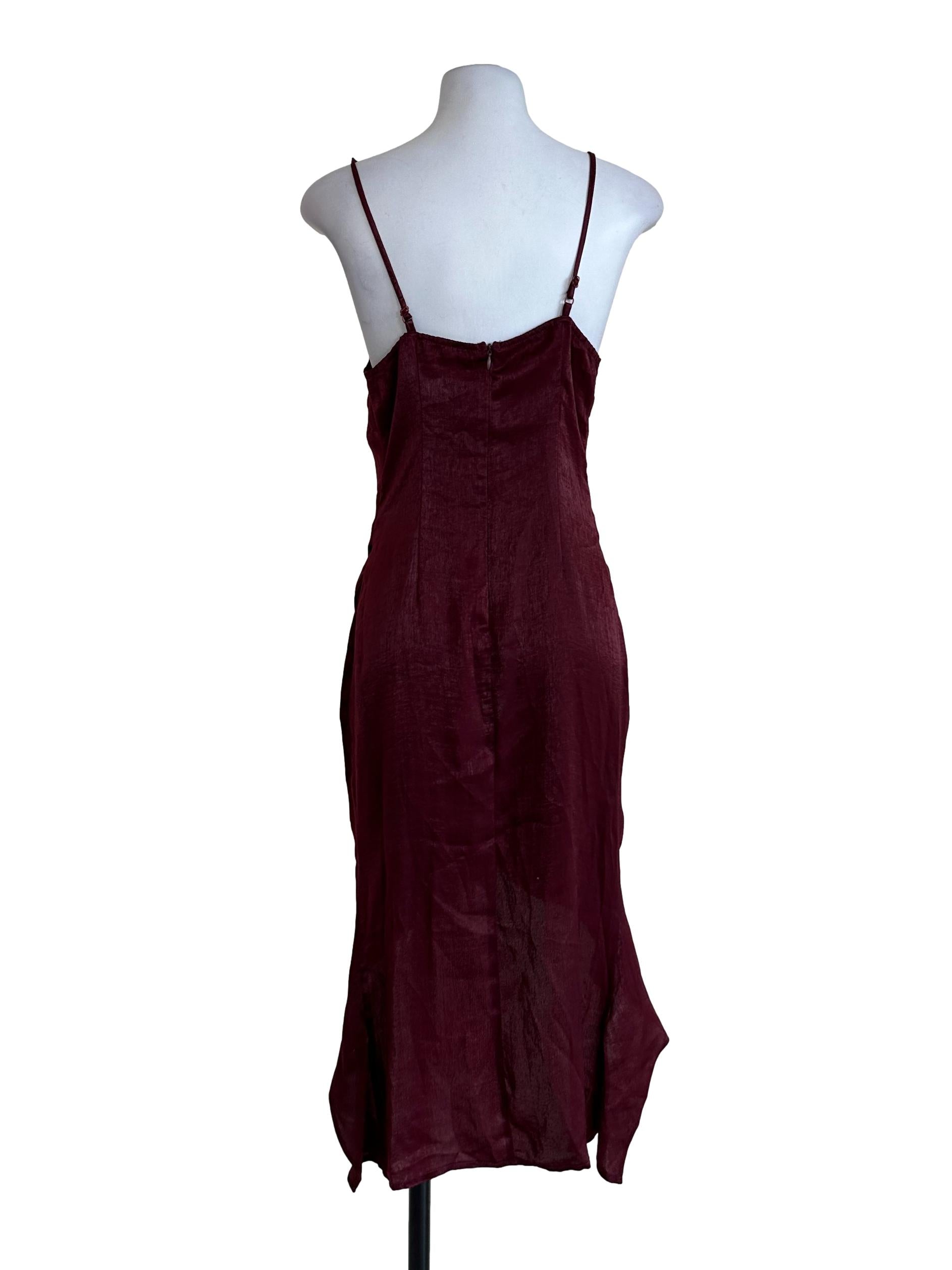 Garnet Red Plain Dress