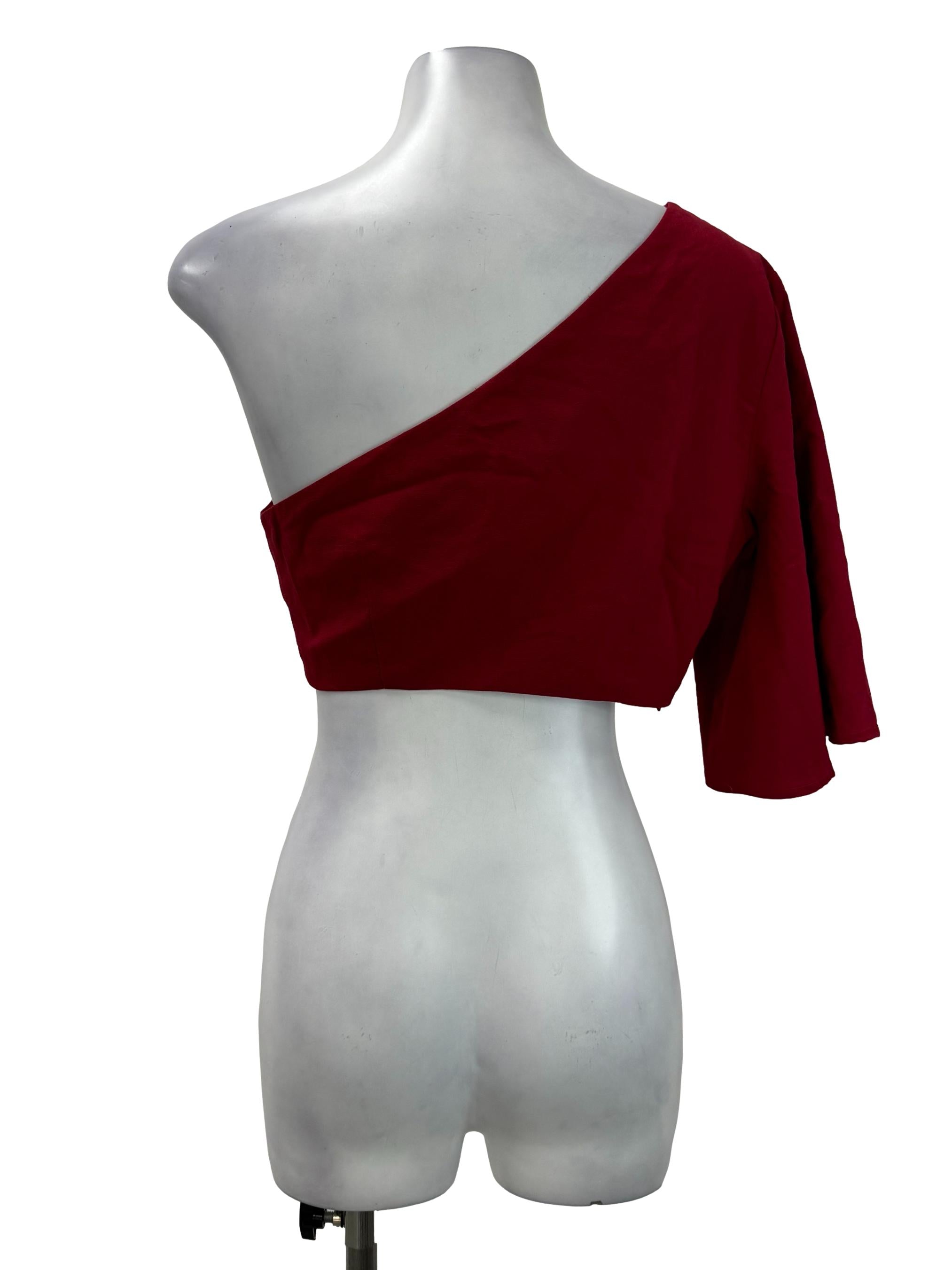Red A Symmetrical Flare Sleeves Top