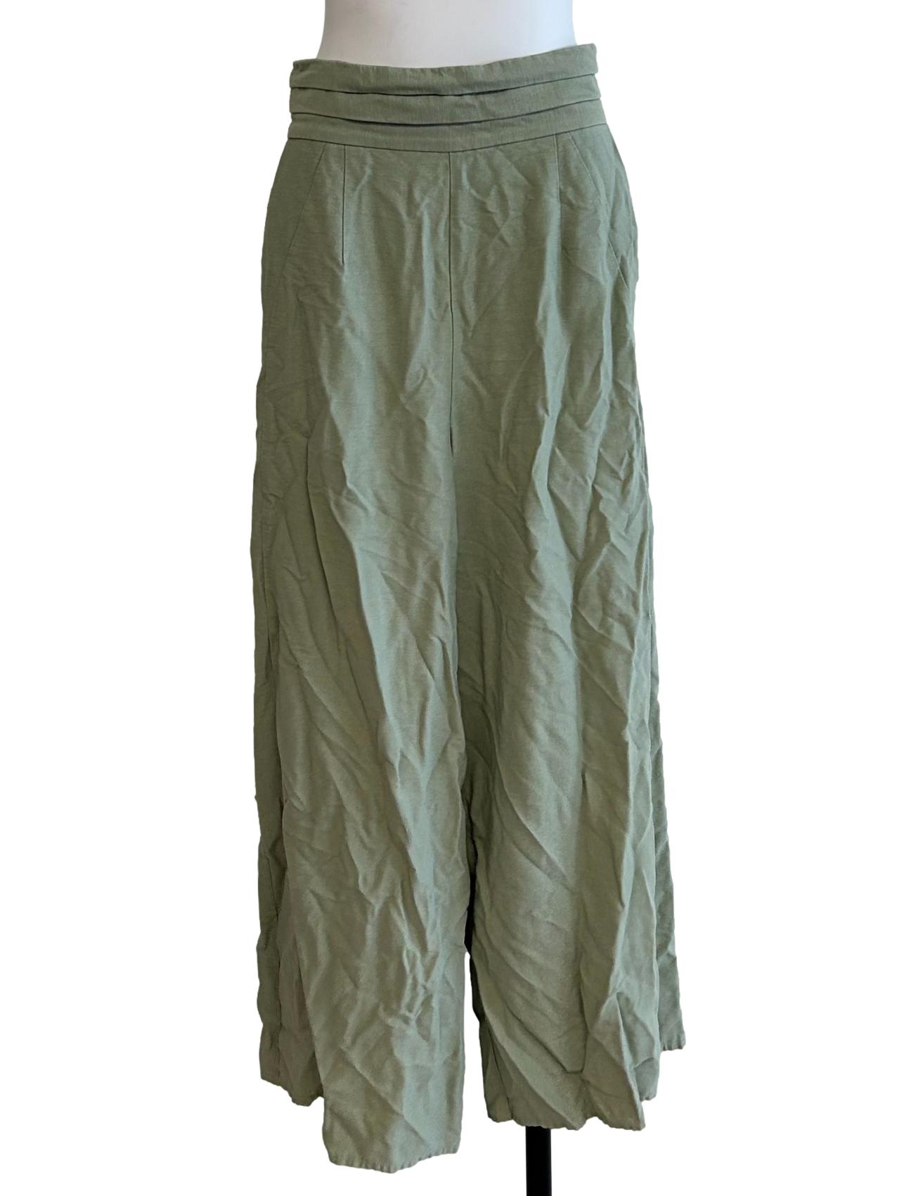 Olive Green High-Waisted Pants