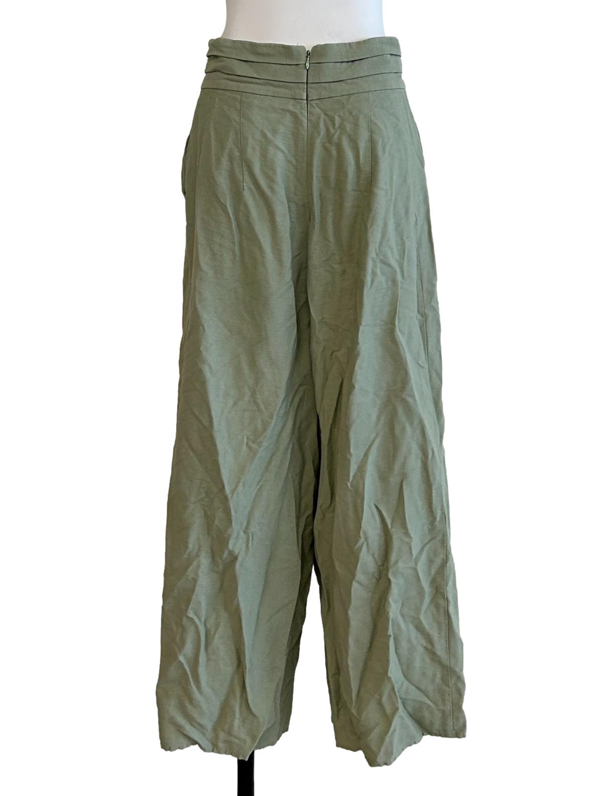 Olive Green High-Waisted Pants