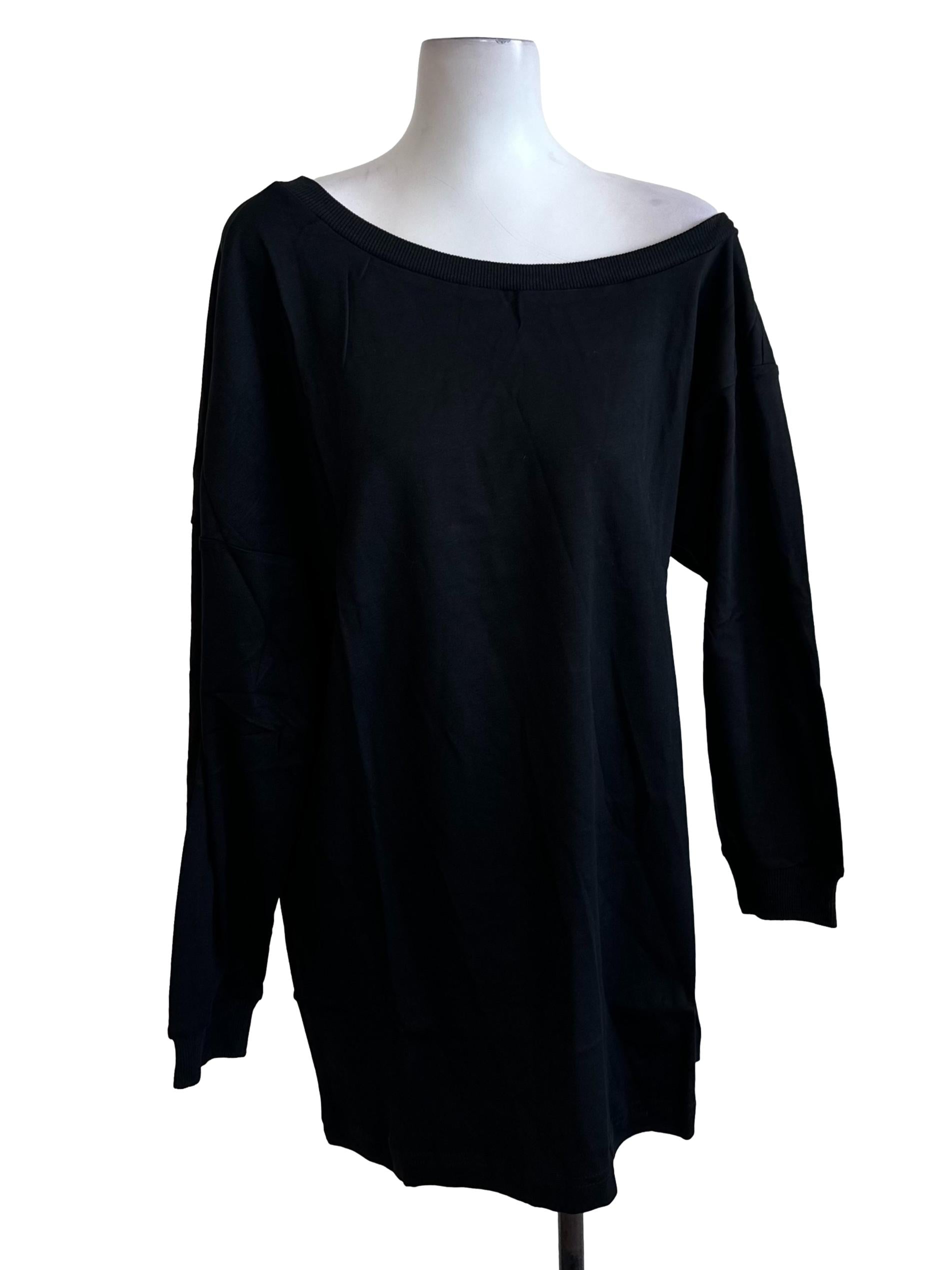 Onyx Black Asymmetric Off Shoulder Top