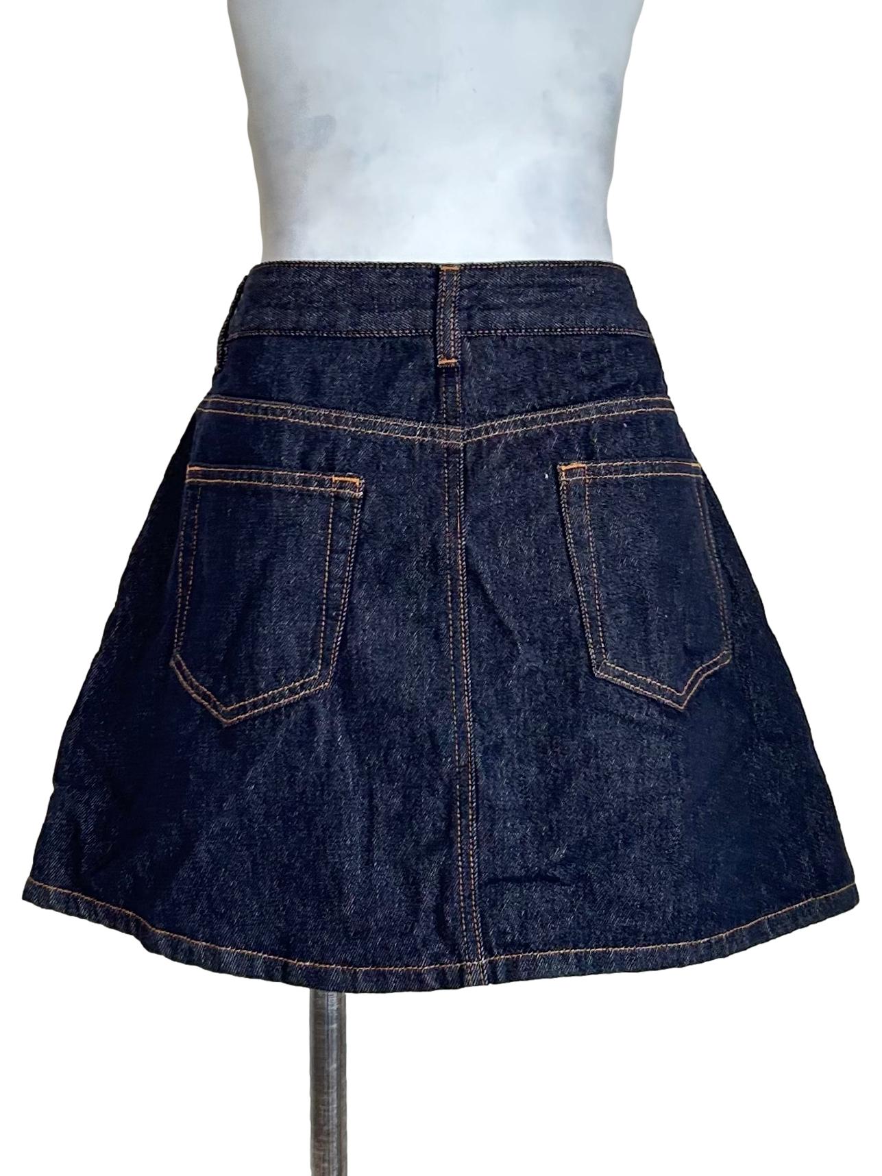 Dark Wash Denim Mini Skirt