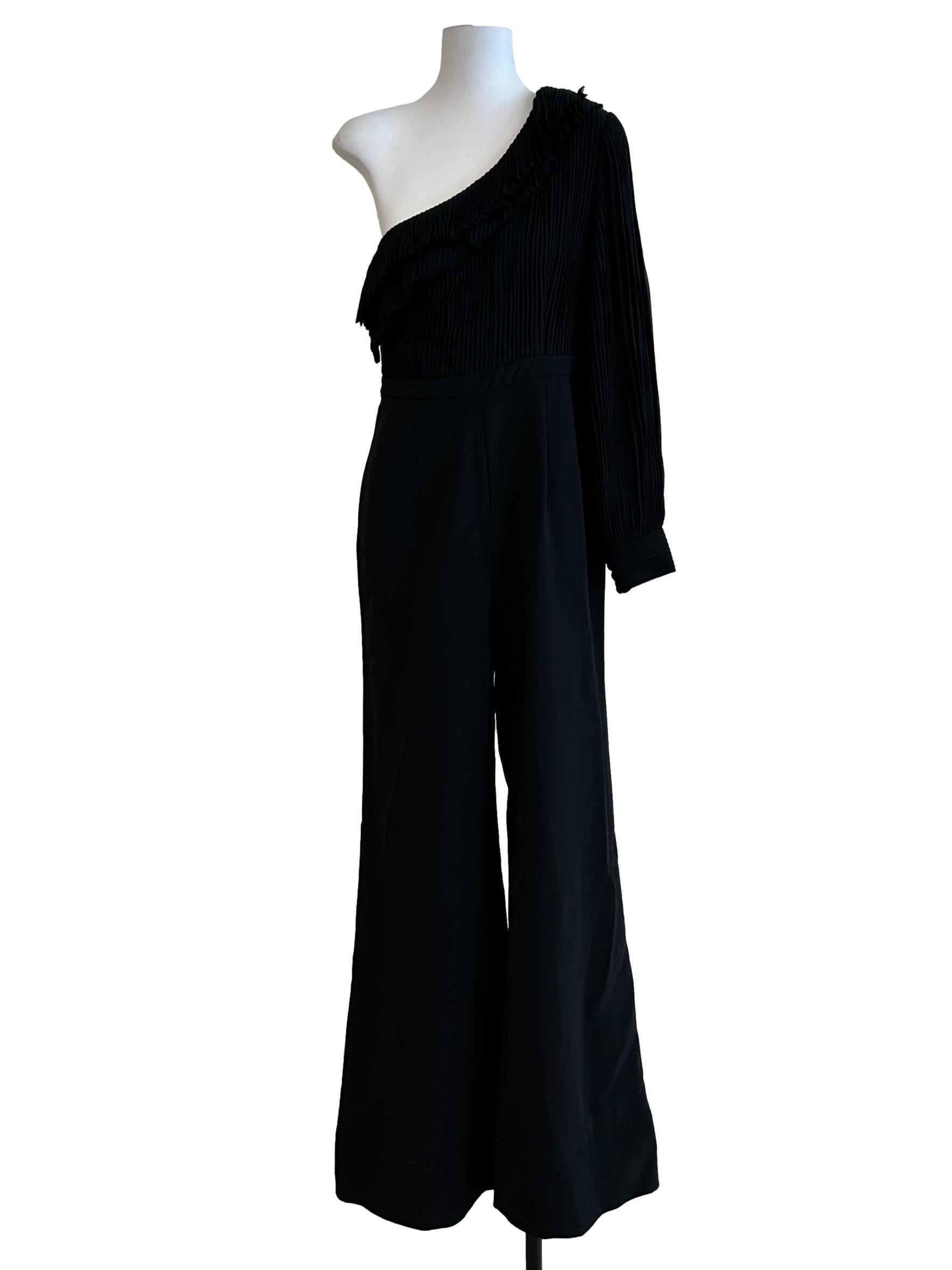 Jet Black Pleated Jumpsuit