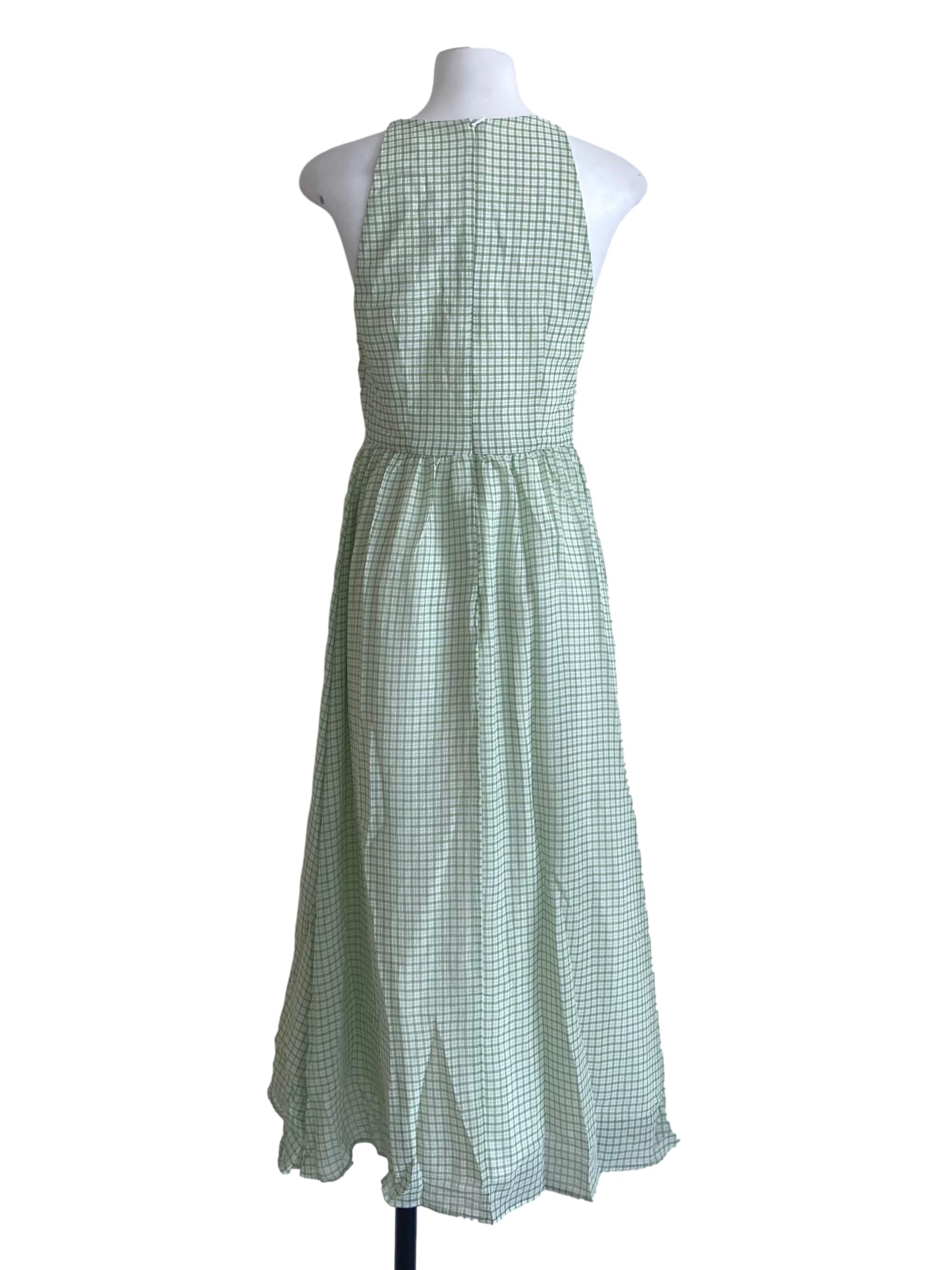 Green Gingham Midi Dress OSN
