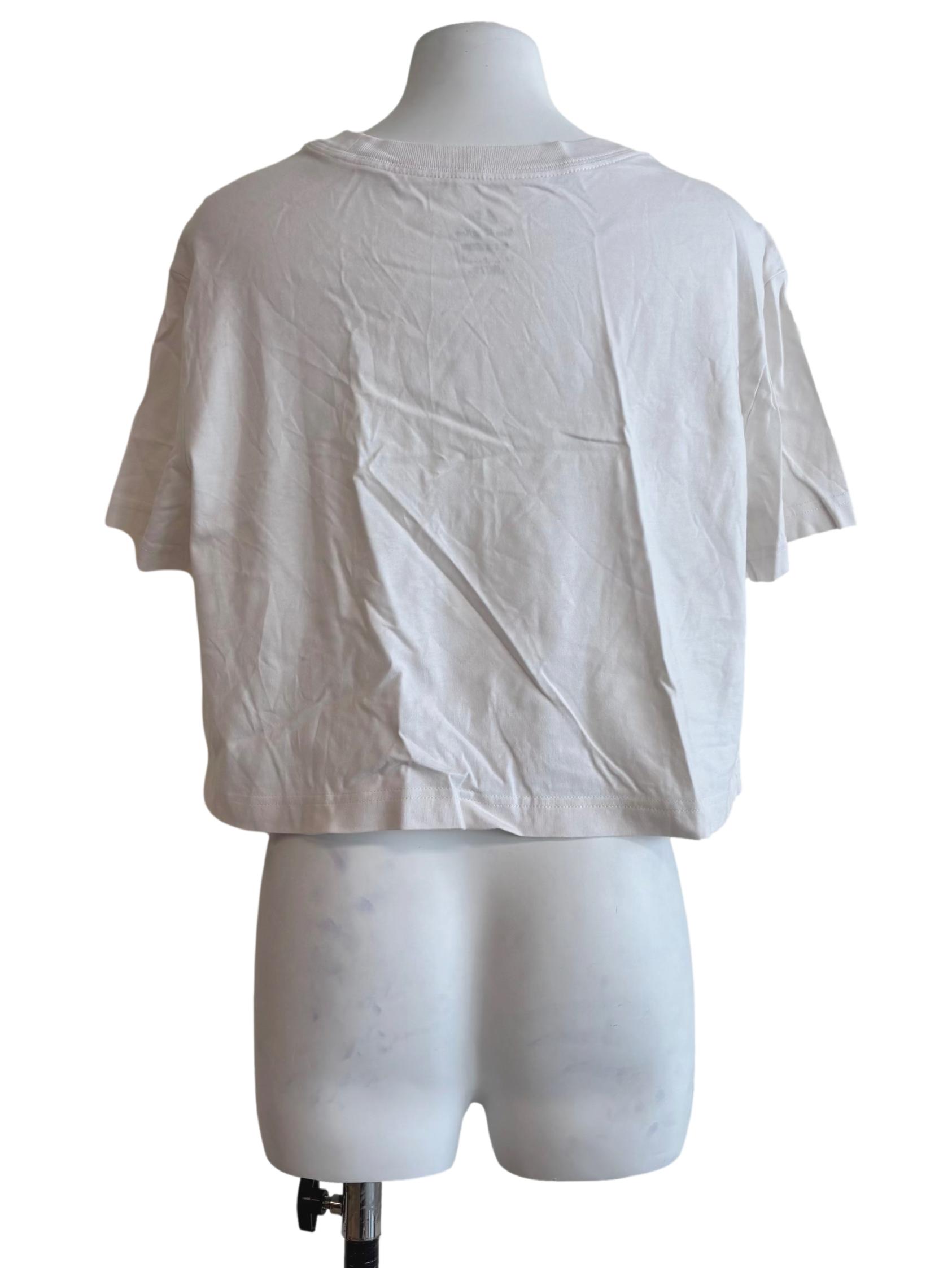 White Plain Logo Crop Tee