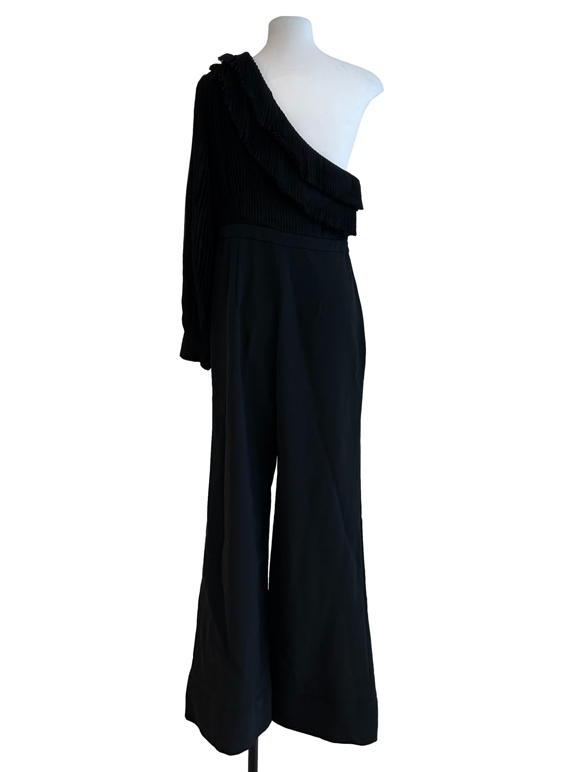 Jet Black Pleated Jumpsuit