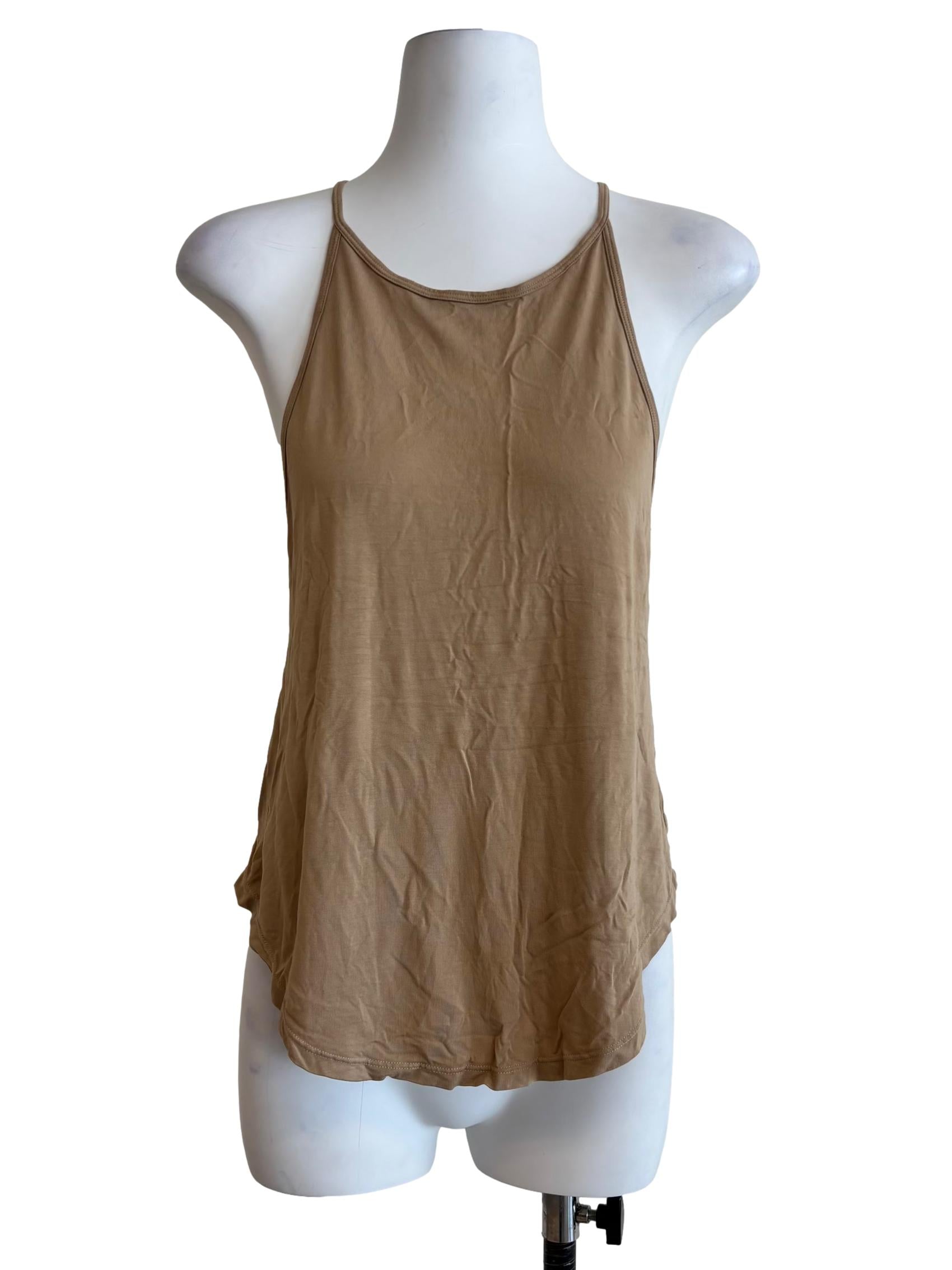 Khaki Plain Active Tank Top