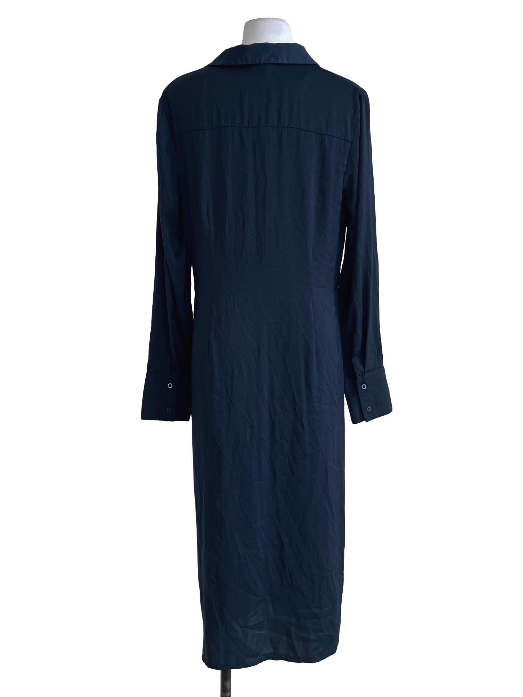 Peacock Blue Wing Collar Empire Dress