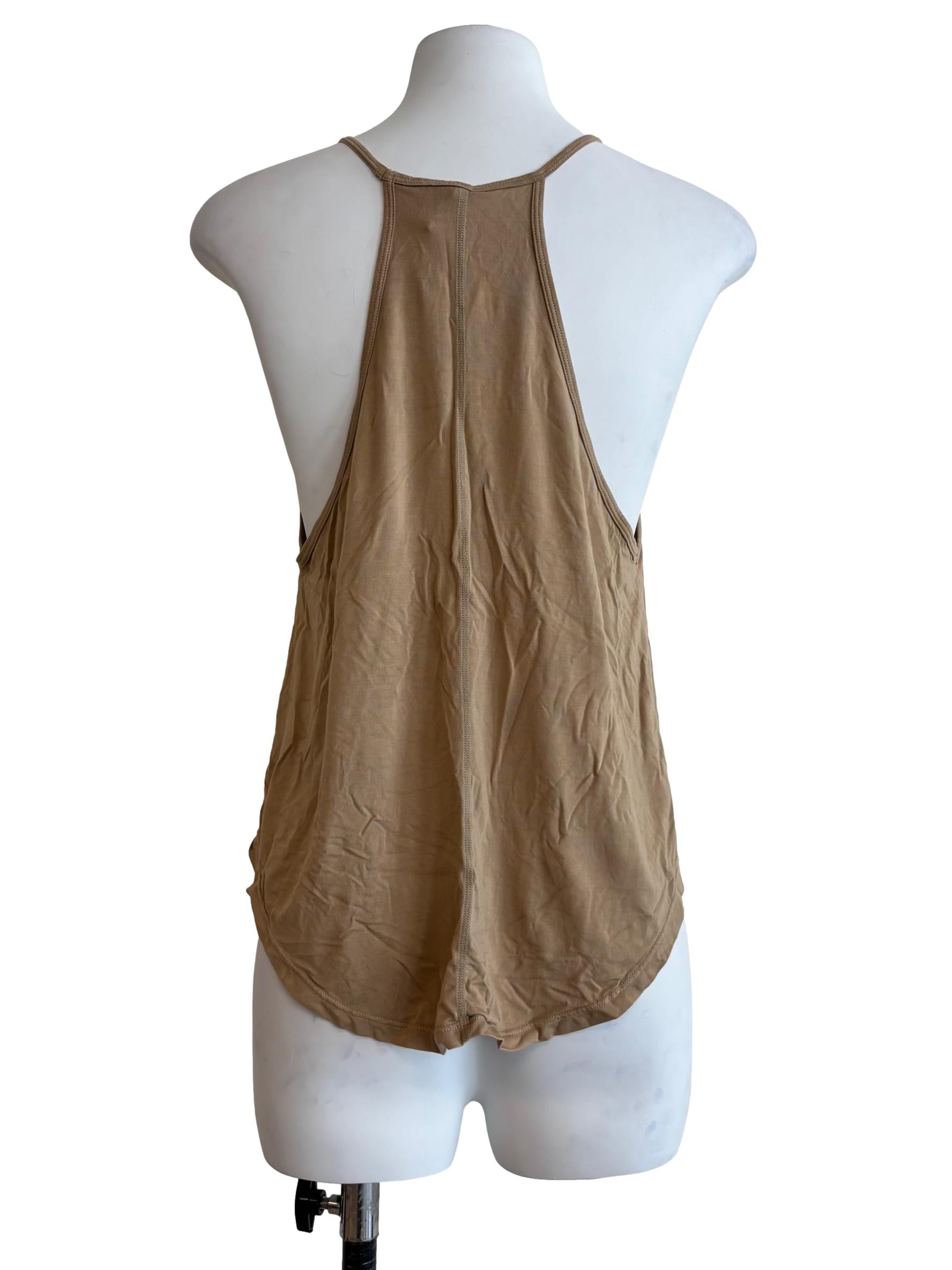 Khaki Plain Active Tank Top