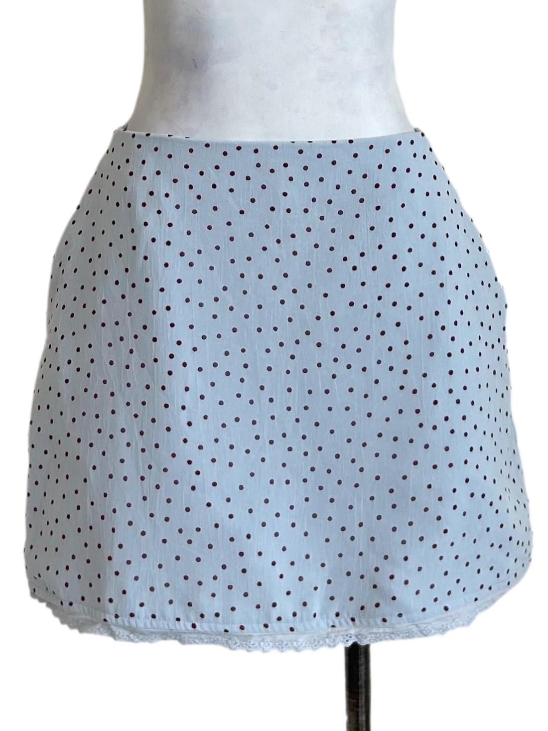 Ice Blue Red Polka Dot Skirt