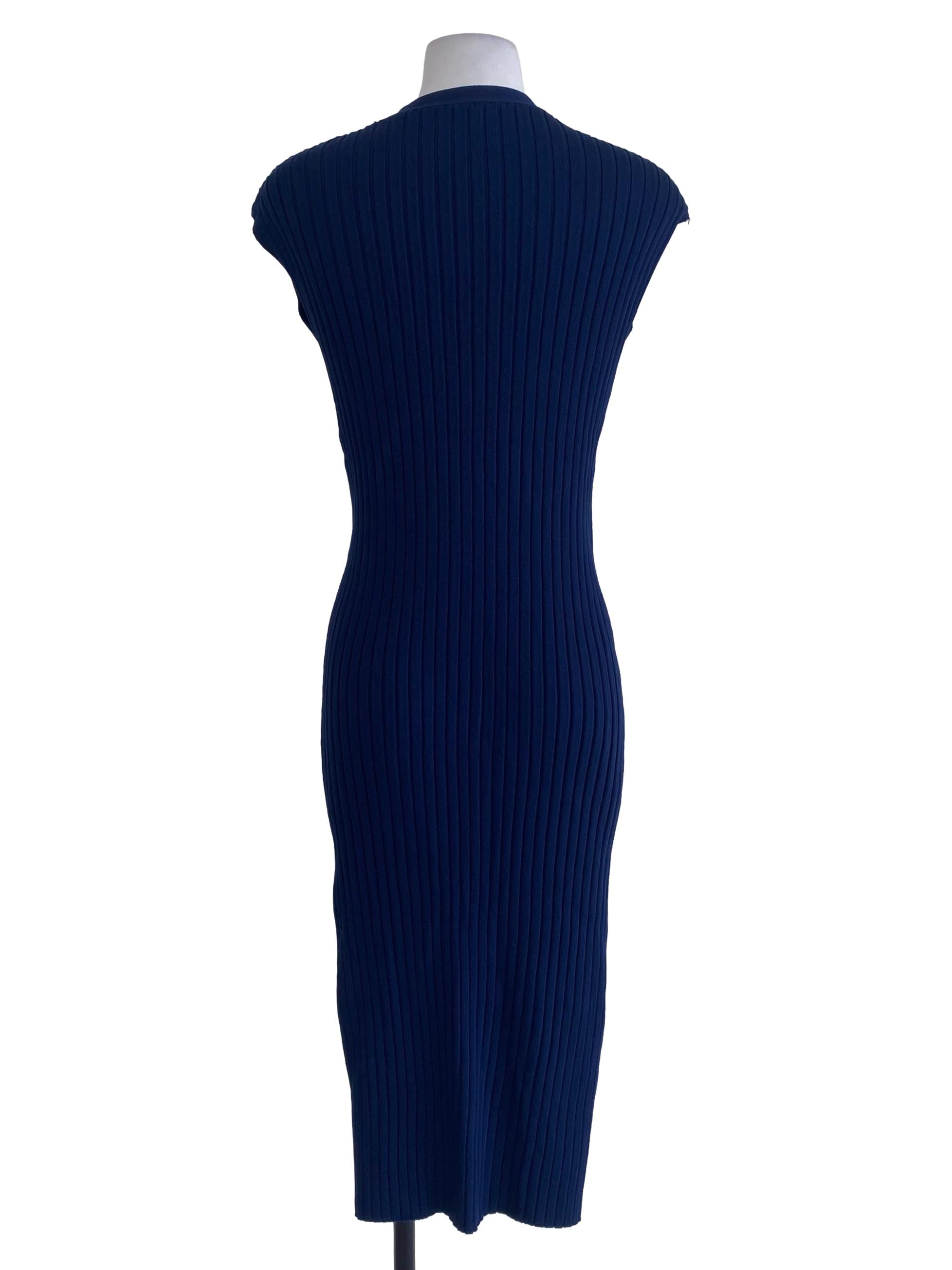 Navy Blue Knitted Bodycon Dress