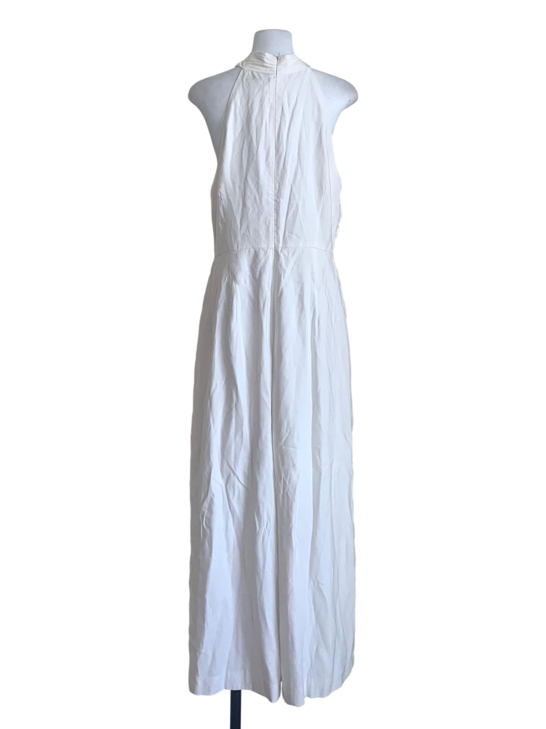 Chiffon White Halter Neck Jumpsuit